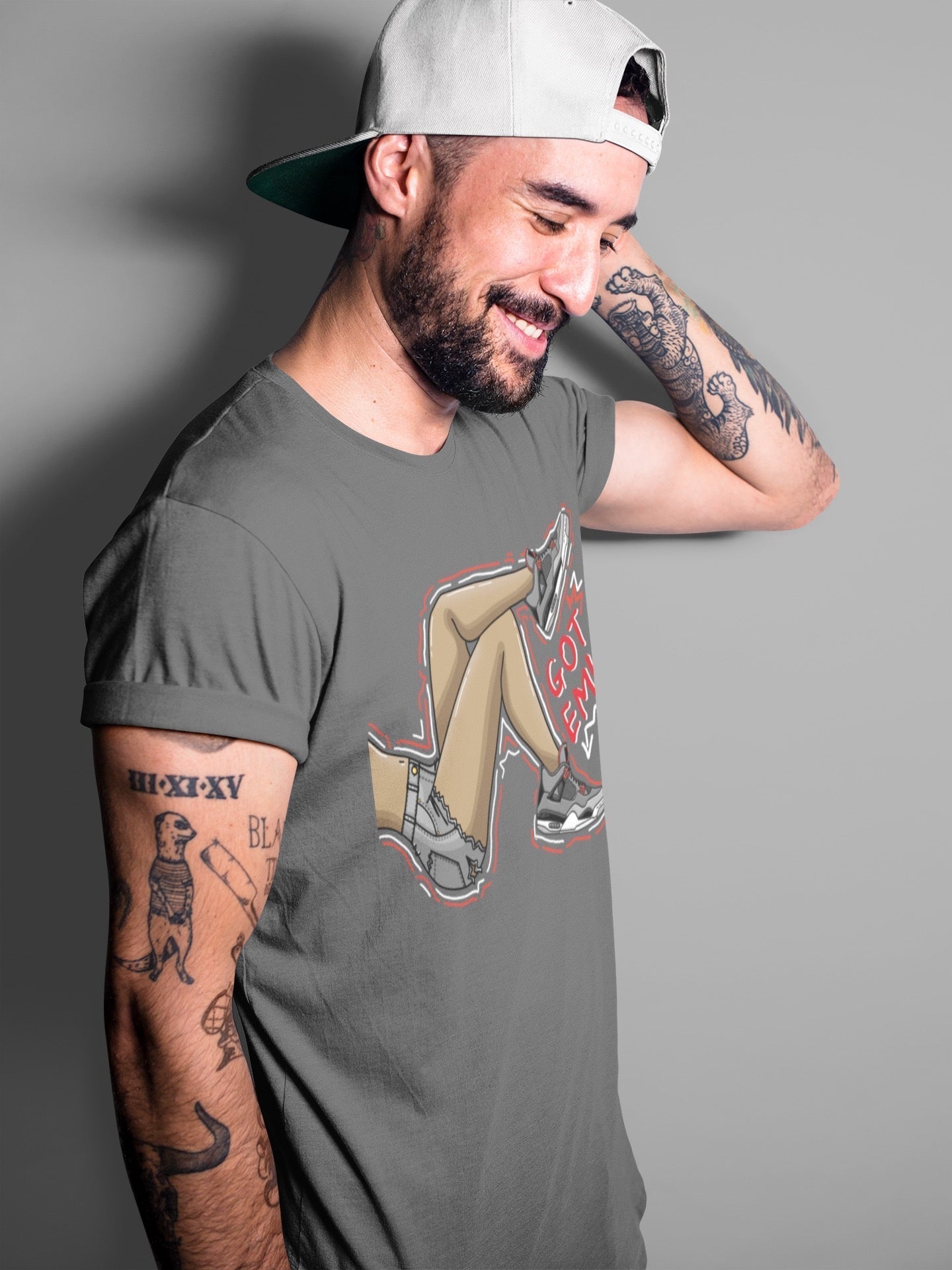 Jordan 4 Infrared Sneaker Matching T-Shirt Got Em Legs Sneaker Tees Jordan 4 Infrared Sneaker Release Tees Crew Neck Tees