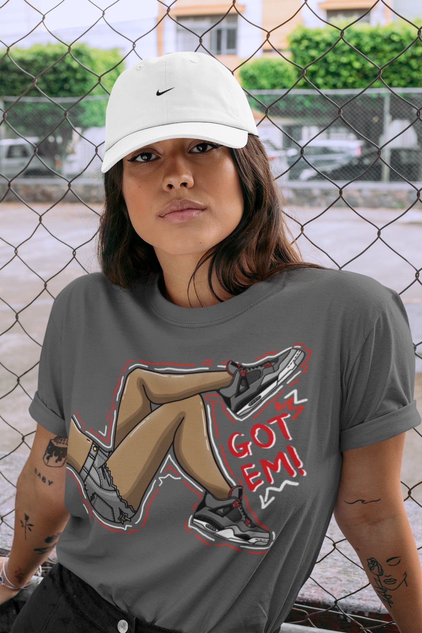 Jordan 4 Infrared Sneaker Matching T-Shirt Got Em Legs Sneaker Tees Jordan 4 Infrared Sneaker Release Tees Crew Neck Tees
