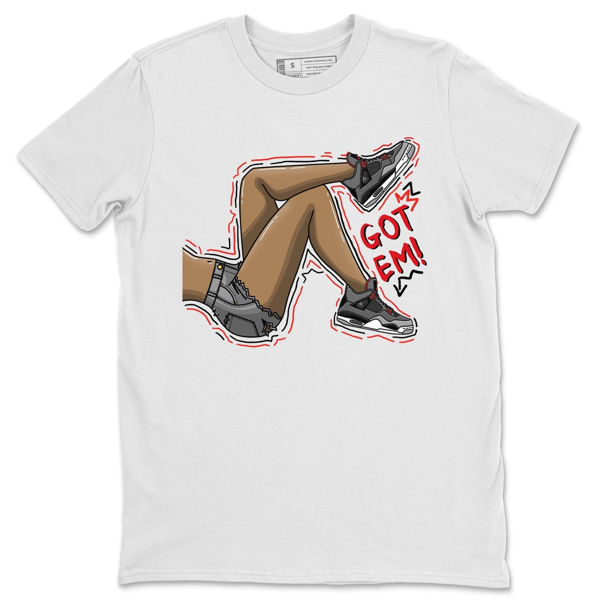 Jordan 4 Infrared Sneaker Matching T-Shirt Got Em Legs Sneaker Tees Jordan 4 Infrared Sneaker Release Tees Crew Neck Tees