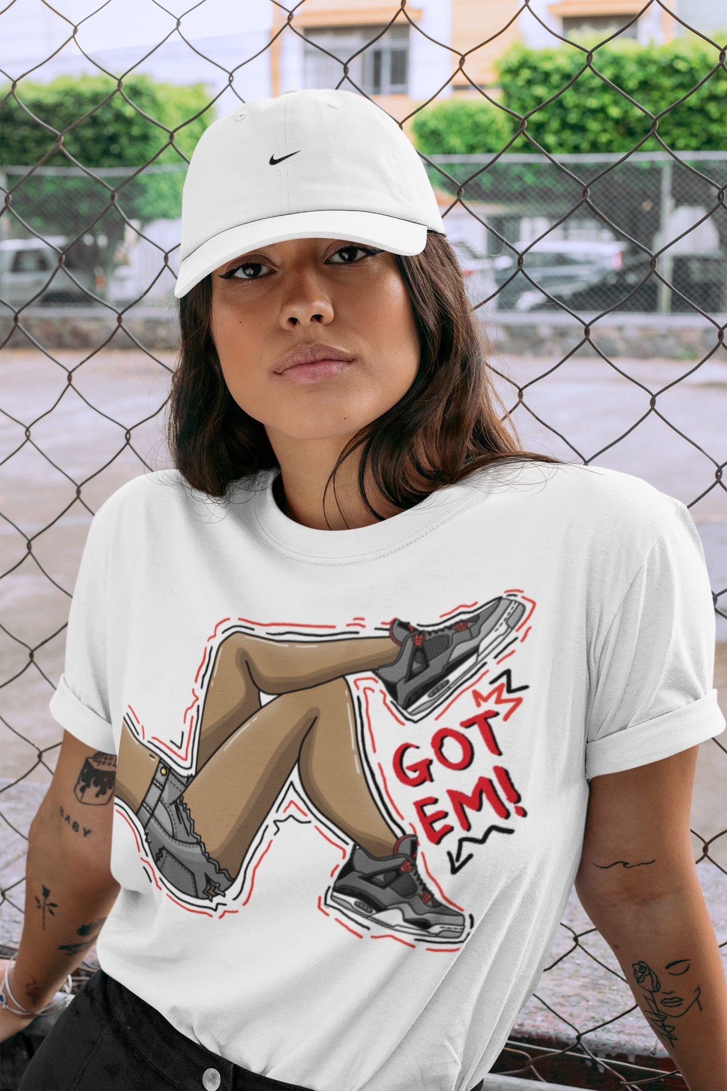 Jordan 4 Infrared Sneaker Matching T-Shirt Got Em Legs Sneaker Tees Jordan 4 Infrared Sneaker Release Tees Crew Neck Tees