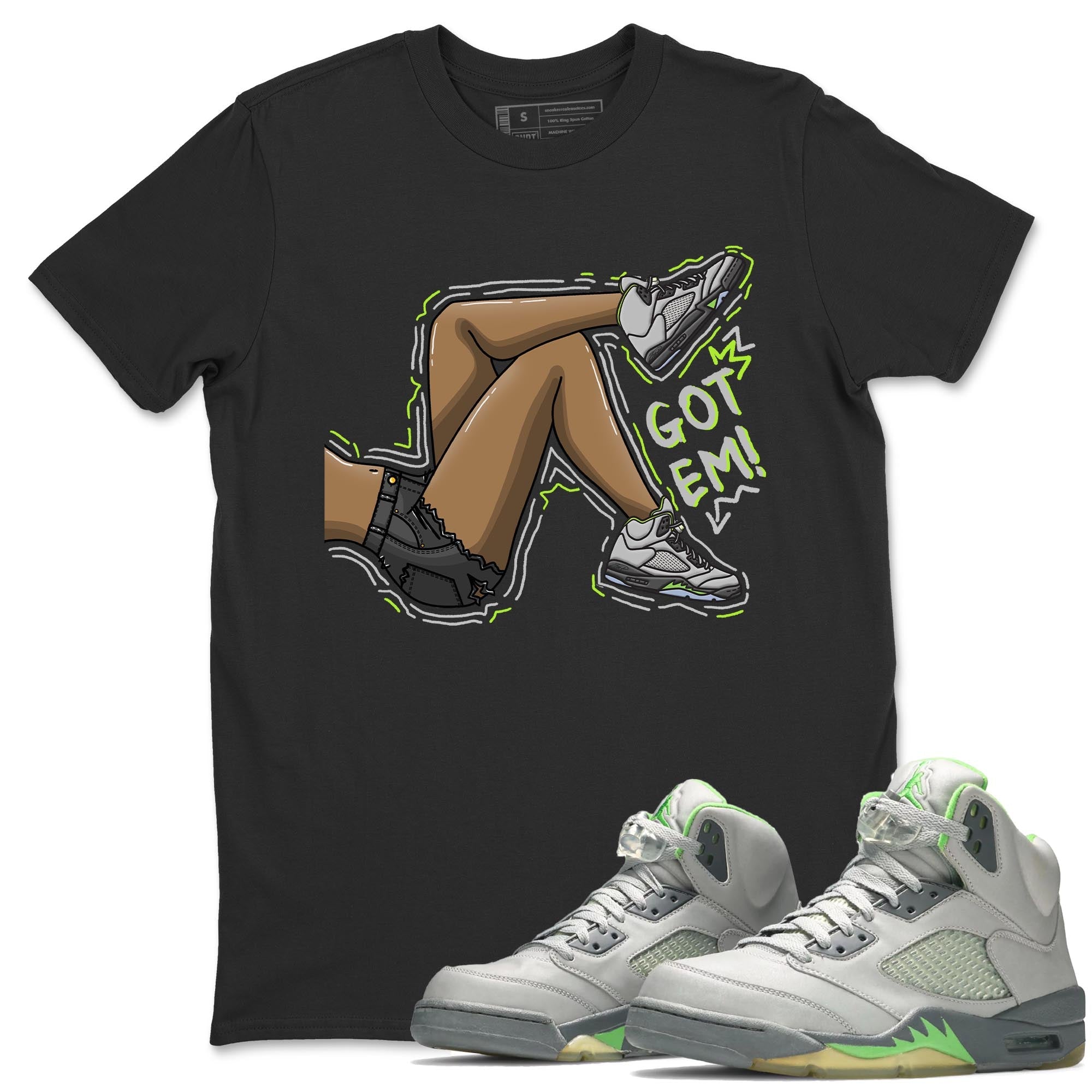 Jordan 5 Green Bean Sneaker Matching T-Shirt Got Em Legs Sneaker Tees Jordan 5 Green Bean Sneaker Release Tees Crew Neck Tees