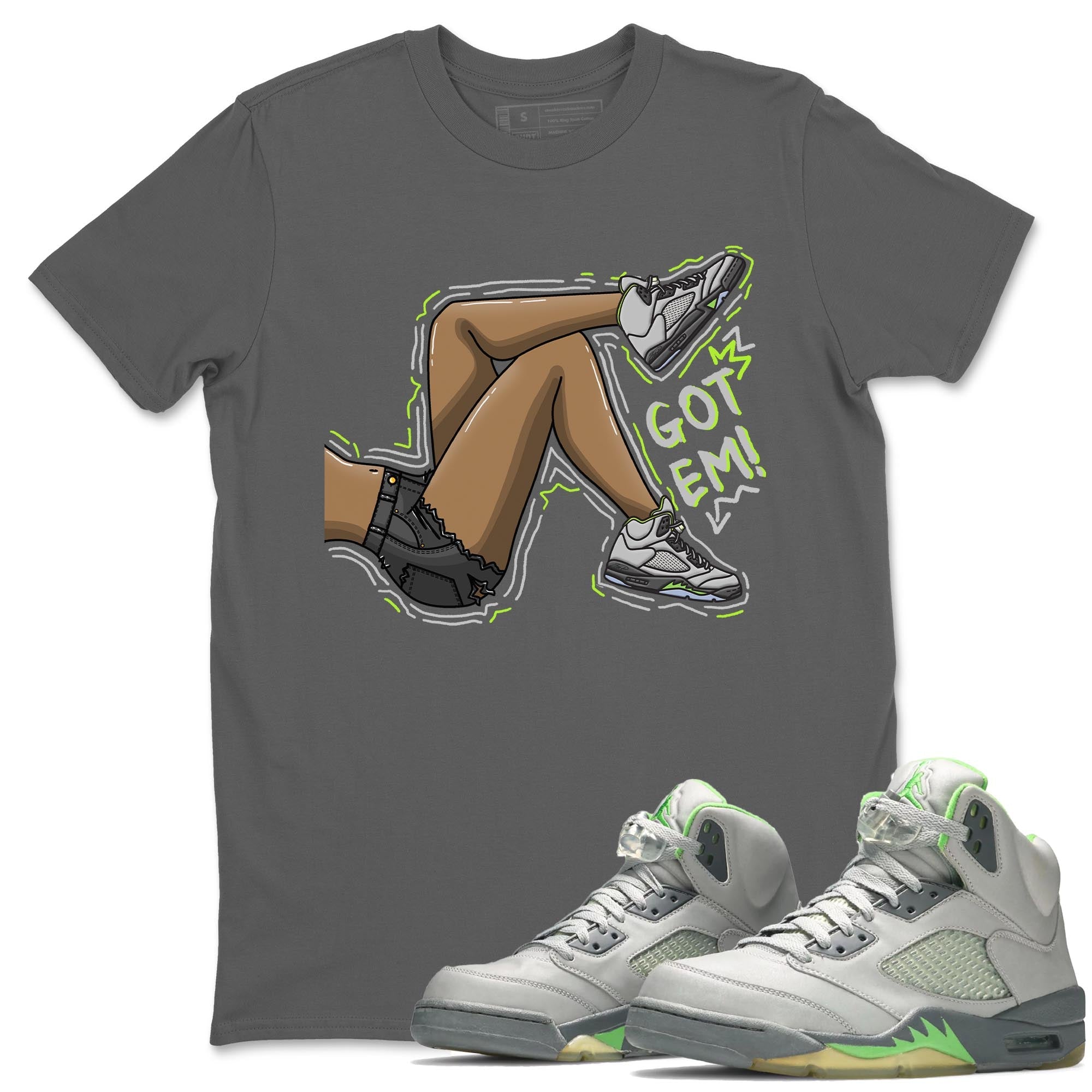 Jordan 5 Green Bean Sneaker Matching T-Shirt Got Em Legs Sneaker Tees Jordan 5 Green Bean Sneaker Release Tees Crew Neck Tees