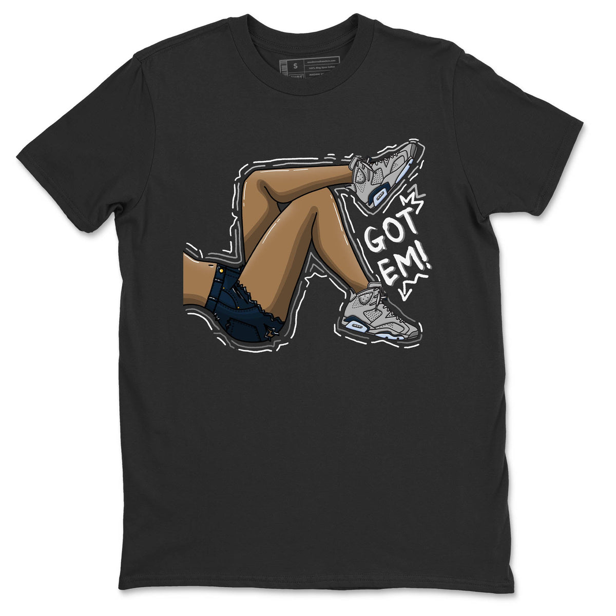 Jordan 6 Georgetown Sneaker Matching T-Shirt Got Em Legs Sneaker Tees Jordan 6 Georgetown Sneaker Release Tees Crew Neck Tees