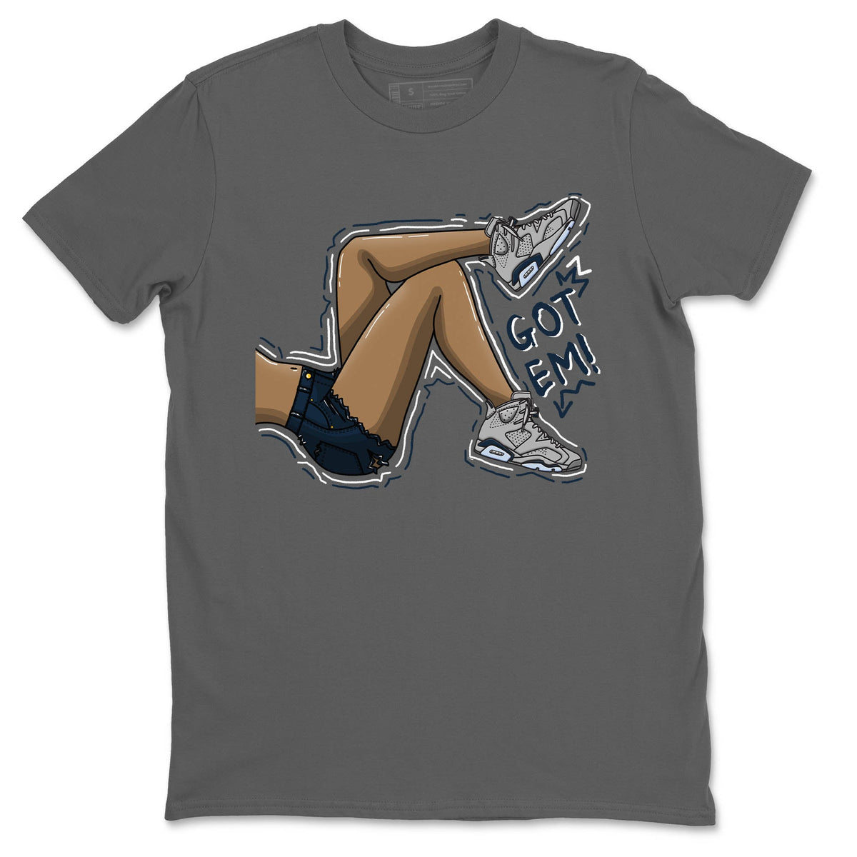 Jordan 6 Georgetown Sneaker Matching T-Shirt Got Em Legs Sneaker Tees Jordan 6 Georgetown Sneaker Release Tees Crew Neck Tees