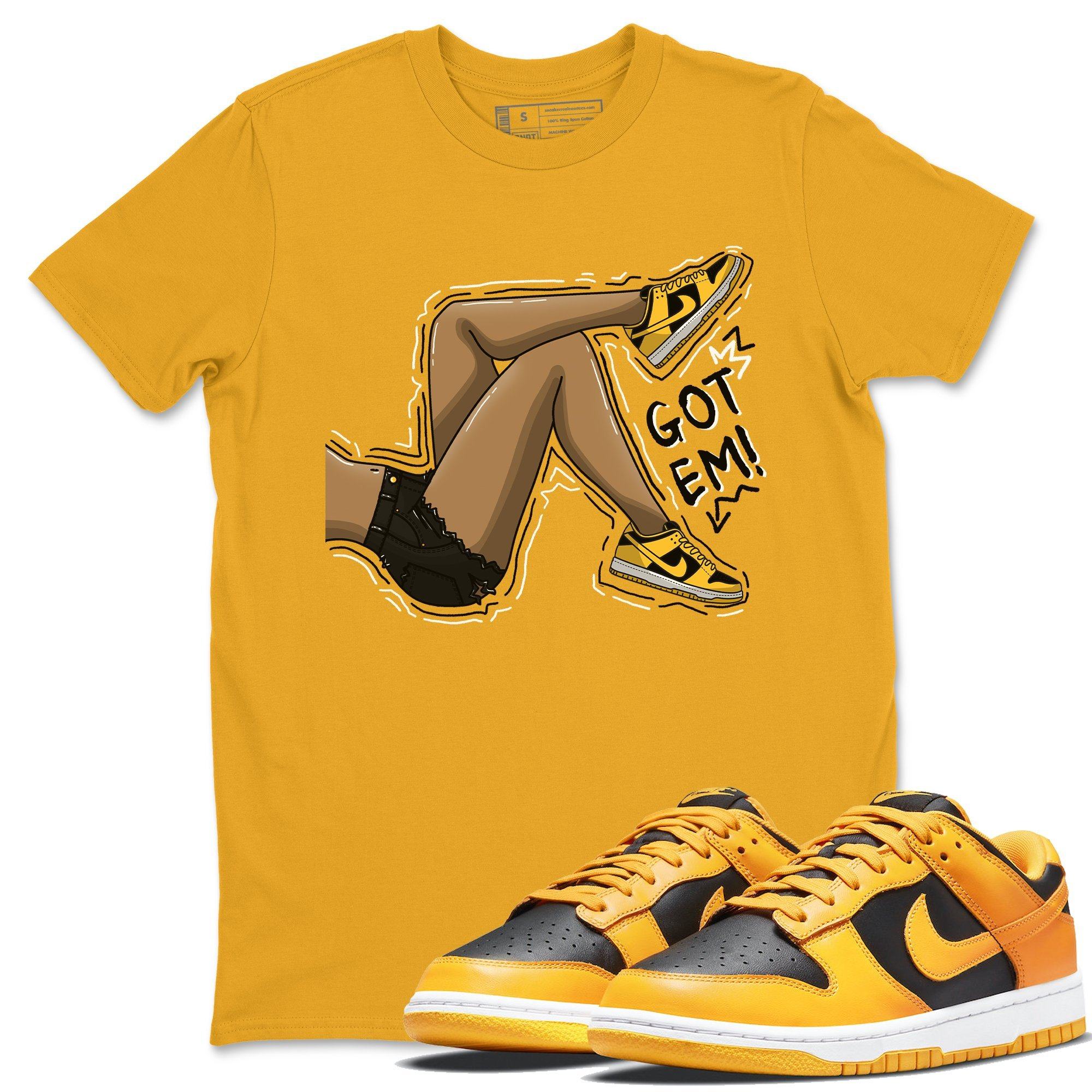 Dunk Championship Goldenrod Sneaker Match Tees Got Em Legs Sneaker Tees Dunk Championship Goldenrod Jordan to match sneaker T-Shirt Crew Neck Shirts