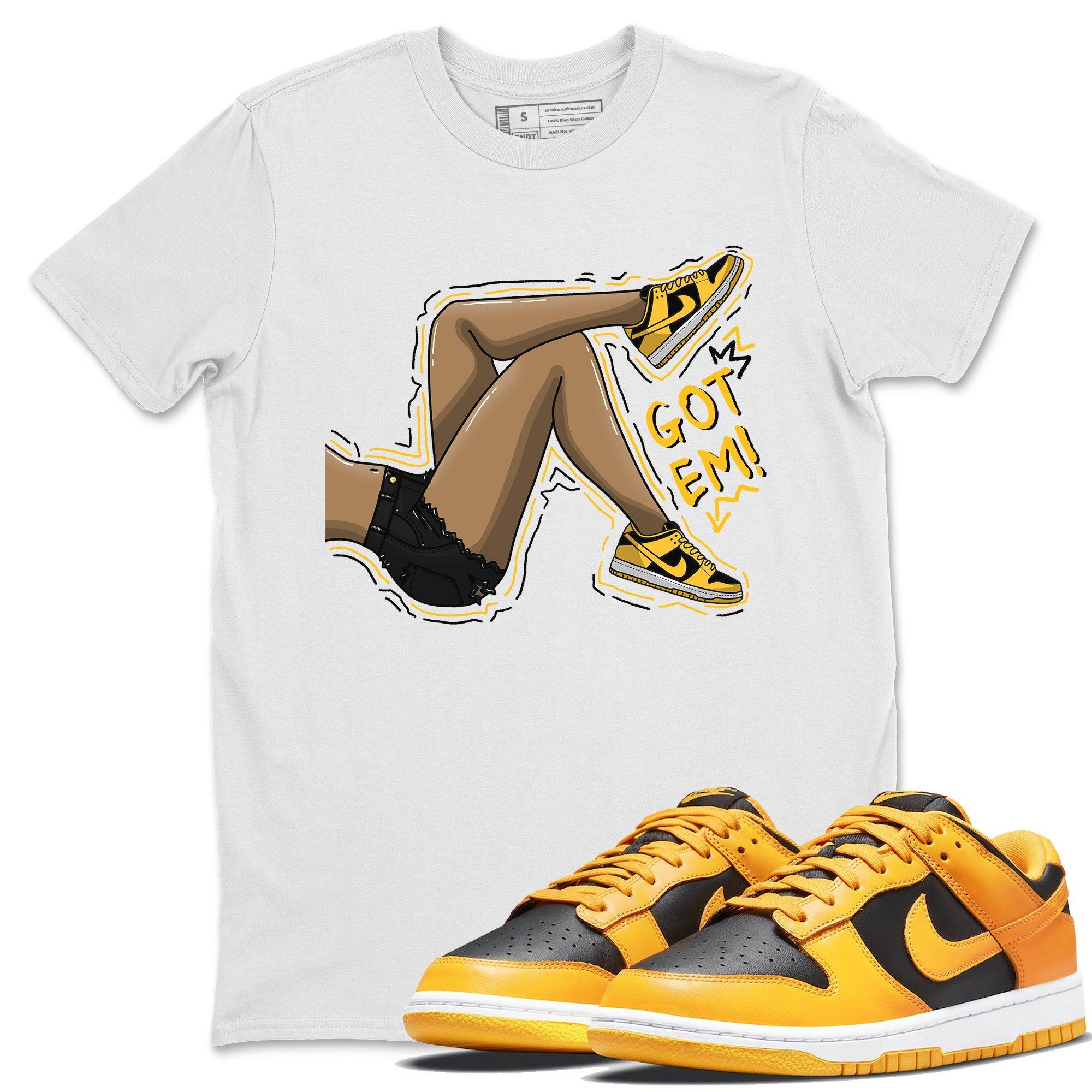 Dunk Championship Goldenrod Sneaker Match Tees Got Em Legs Sneaker Tees Dunk Championship Goldenrod Jordan to match sneaker T-Shirt Crew Neck Shirts