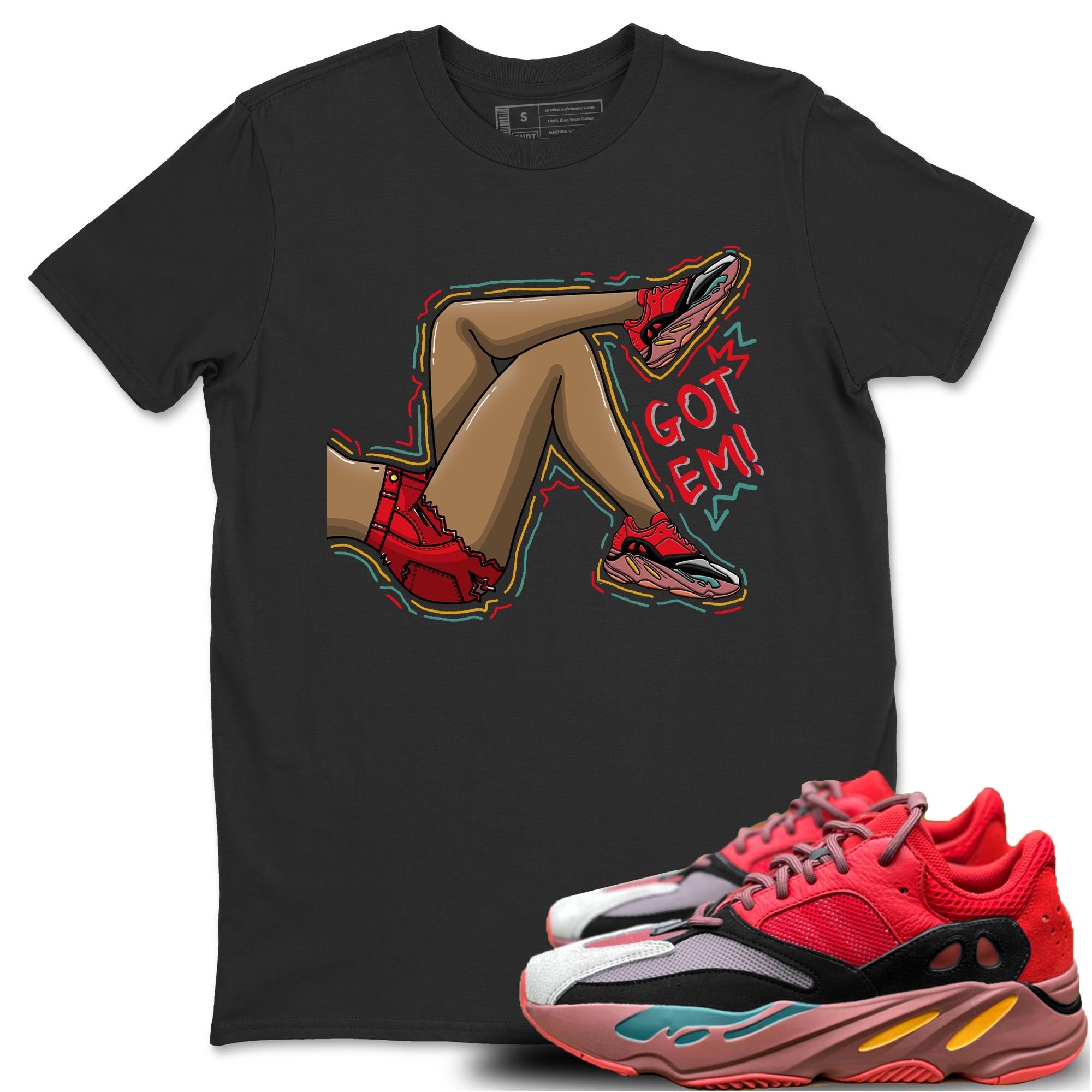 Yeezy 700 Hi-Res Red Shirt To Match Jordans Got Em Legs Sneaker Tees Yeezy 700 Hi-Res Red Drip Gear Zone Sneaker Matching Clothing Unisex Shirts