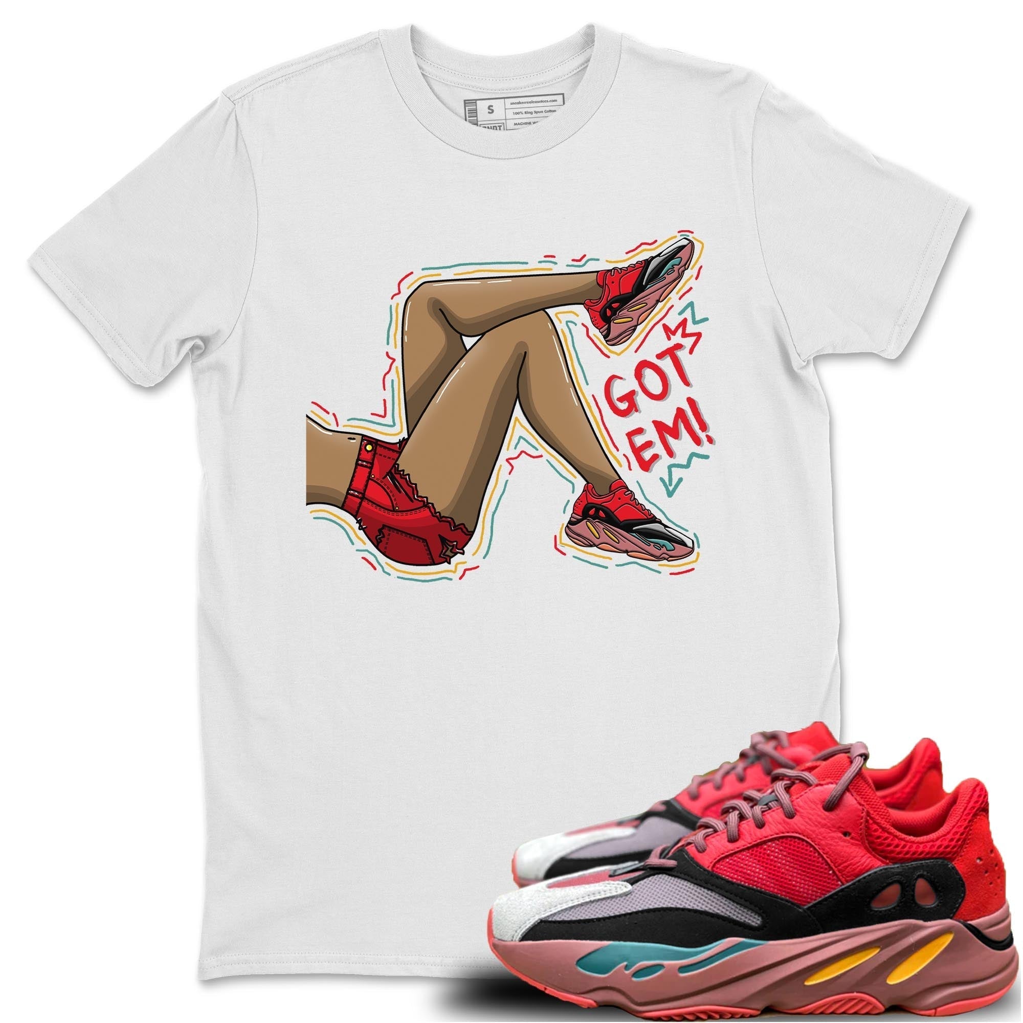 Yeezy 700 Hi-Res Red Shirt To Match Jordans Got Em Legs Sneaker Tees Yeezy 700 Hi-Res Red Drip Gear Zone Sneaker Matching Clothing Unisex Shirts