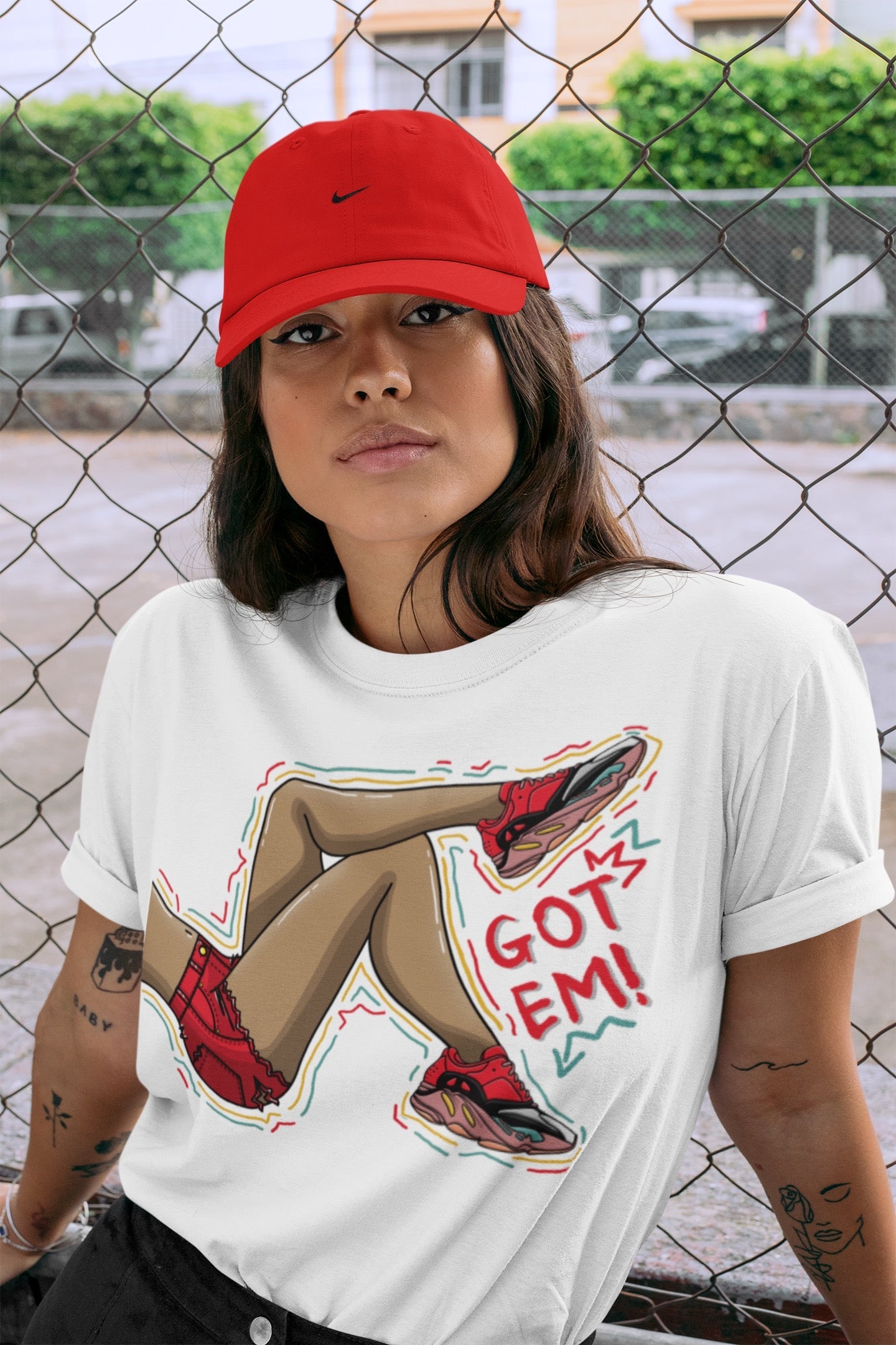 Yeezy 700 Hi-Res Red Shirt To Match Jordans Got Em Legs Sneaker Tees Yeezy 700 Hi-Res Red Drip Gear Zone Sneaker Matching Clothing Unisex Shirts