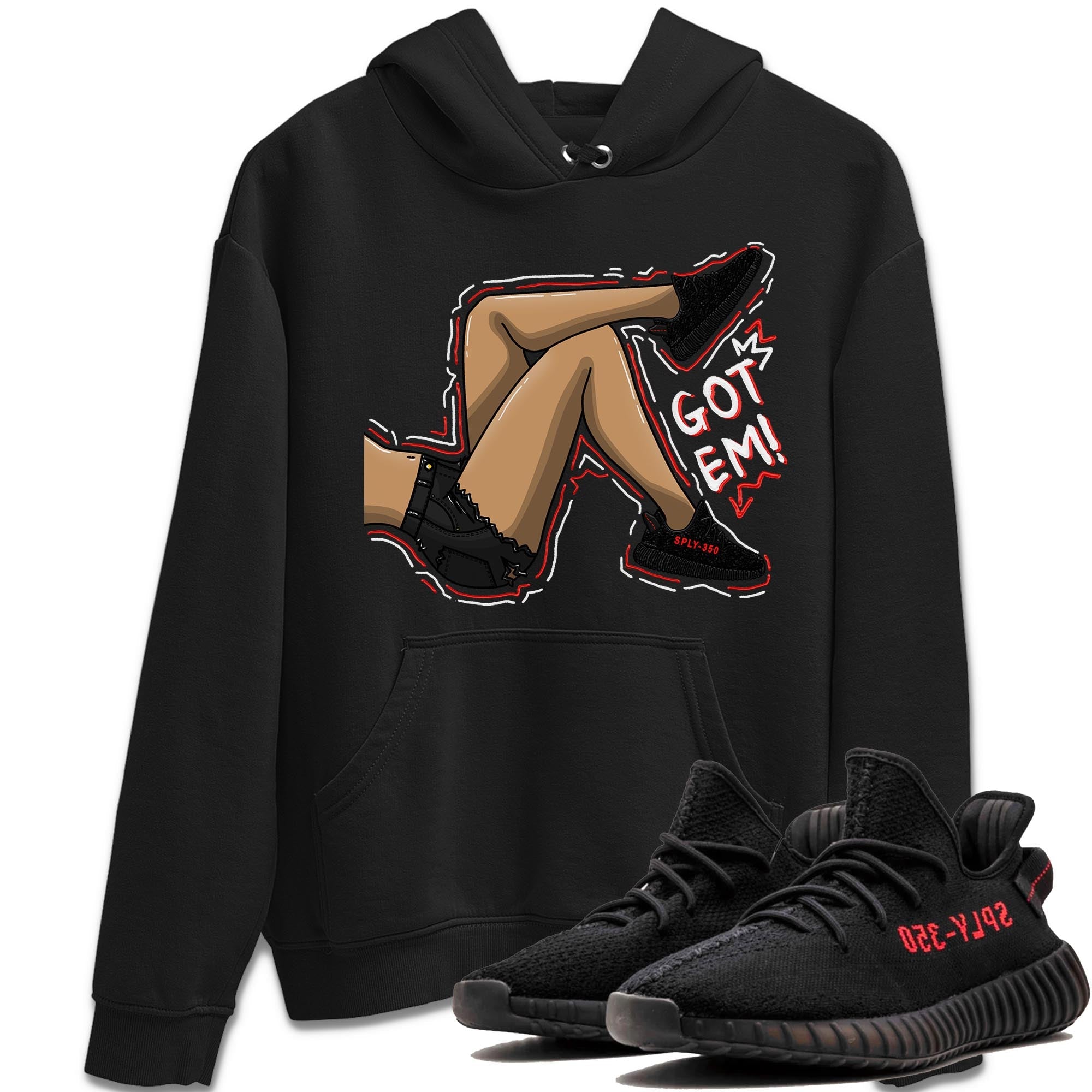 Yeezy 350 Bred shirt to match jordans Got Em Legs Streetwear Sneaker Shirt Yeezy Boost 350 V2 Bred Drip Gear Zone Sneaker Matching Clothing Unisex Black 1 T-Shirt