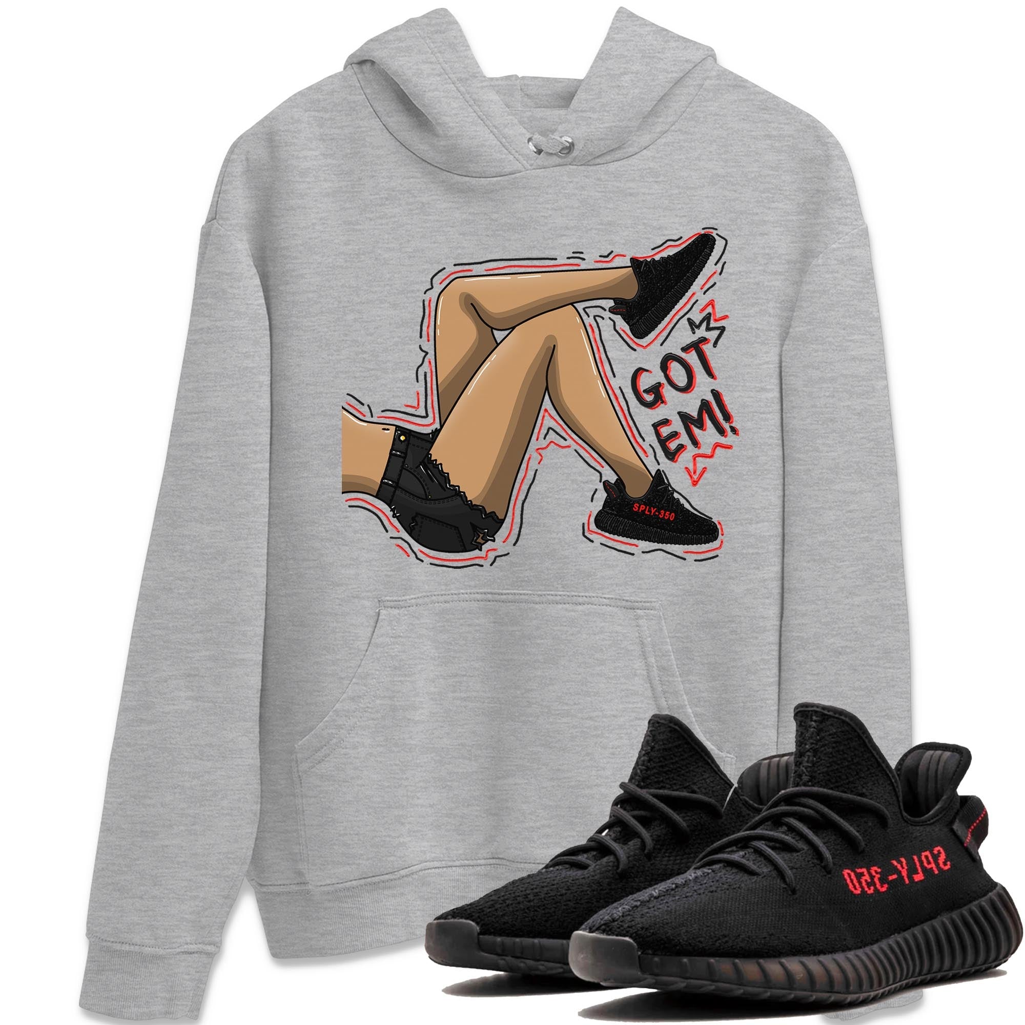 Yeezy 350 Bred shirt to match jordans Got Em Legs Streetwear Sneaker Shirt Yeezy Boost 350 V2 Bred Drip Gear Zone Sneaker Matching Clothing Unisex Heather Grey 1 T-Shirt