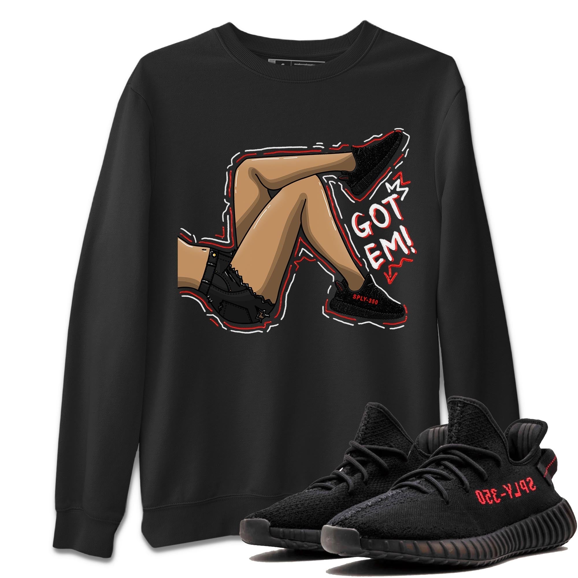 Yeezy 350 Bred shirt to match jordans Got Em Legs Streetwear Sneaker Shirt Yeezy Boost 350 V2 Bred Drip Gear Zone Sneaker Matching Clothing Unisex Black 1 T-Shirt