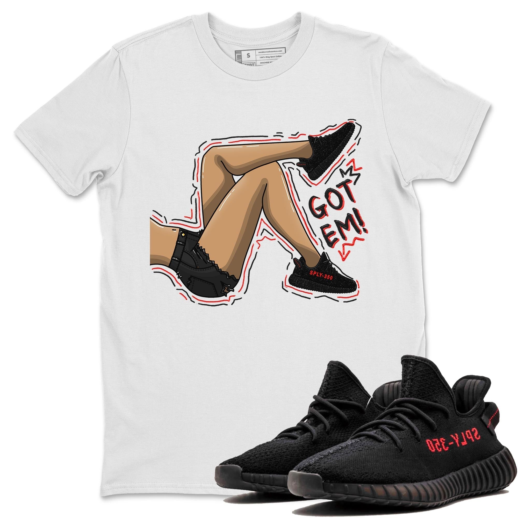 Yeezy 350 Bred shirt to match jordans Got Em Legs Streetwear Sneaker Shirt Yeezy Boost 350 V2 Bred Drip Gear Zone Sneaker Matching Clothing Unisex White 1 T-Shirt