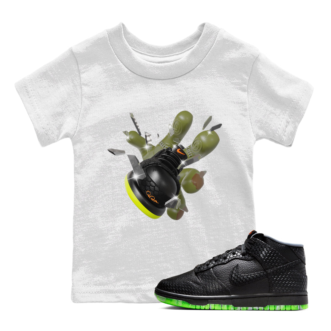 Dunk Halloween shirt to match jordans Got Em Zombie sneaker tees halloween horror nights Nike Dunk Halloween Drip Gear Zone Baby Toddler White 1 T-Shirt