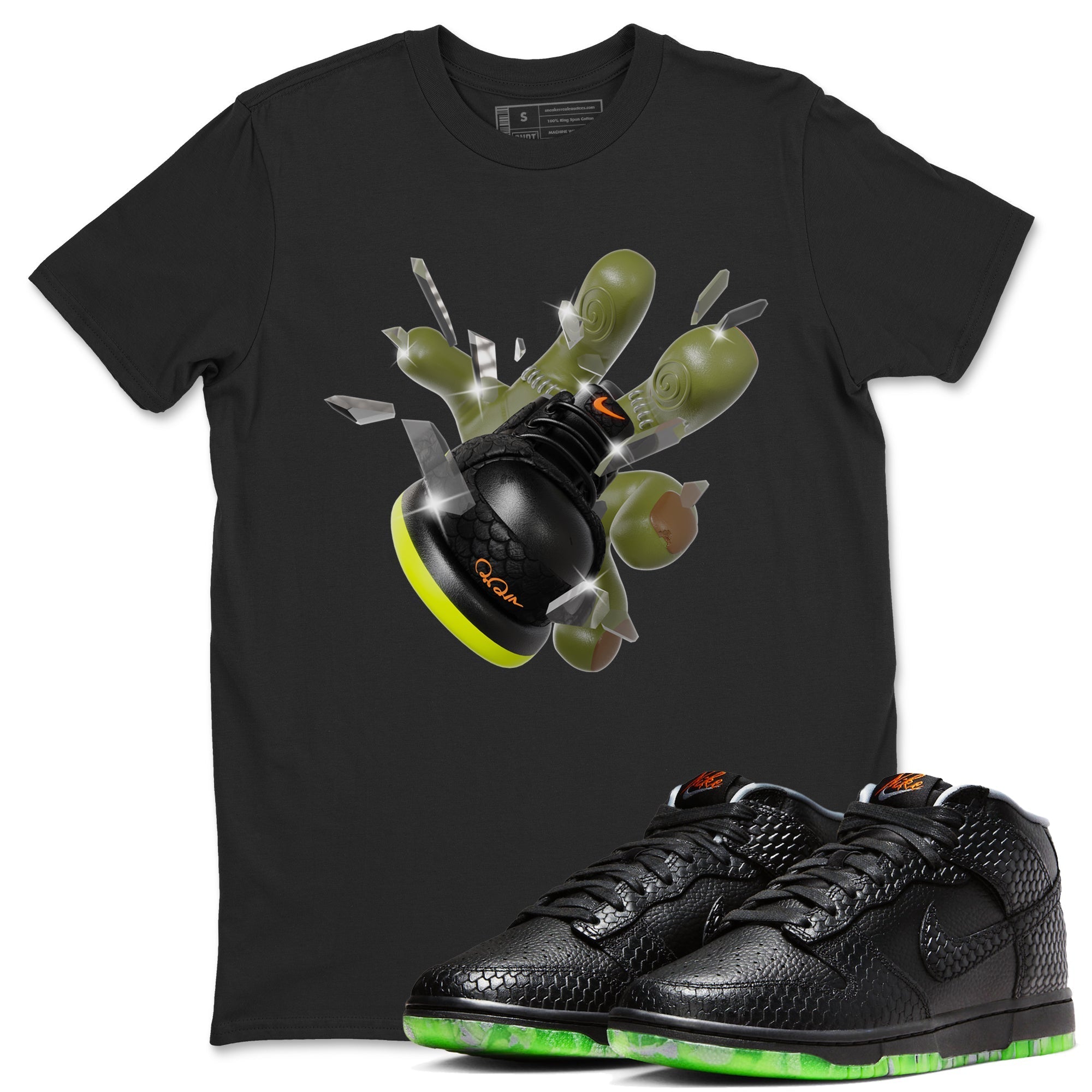 Dunk Halloween shirt to match jordans Got Em Zombie sneaker tees halloween horror nights Nike Dunk Halloween Drip Gear Zone Unisex Crew Neck Tee Black 1 T-Shirt
