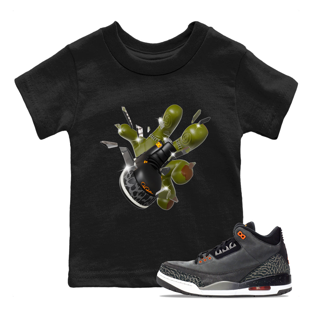 Air Jordan 3 Fear shirt to match jordans Got Em Zombie Hand sneaker tees halloween dress AJ3 Fear Drip Gear Zone Baby Toddler Black 1 T-Shirt