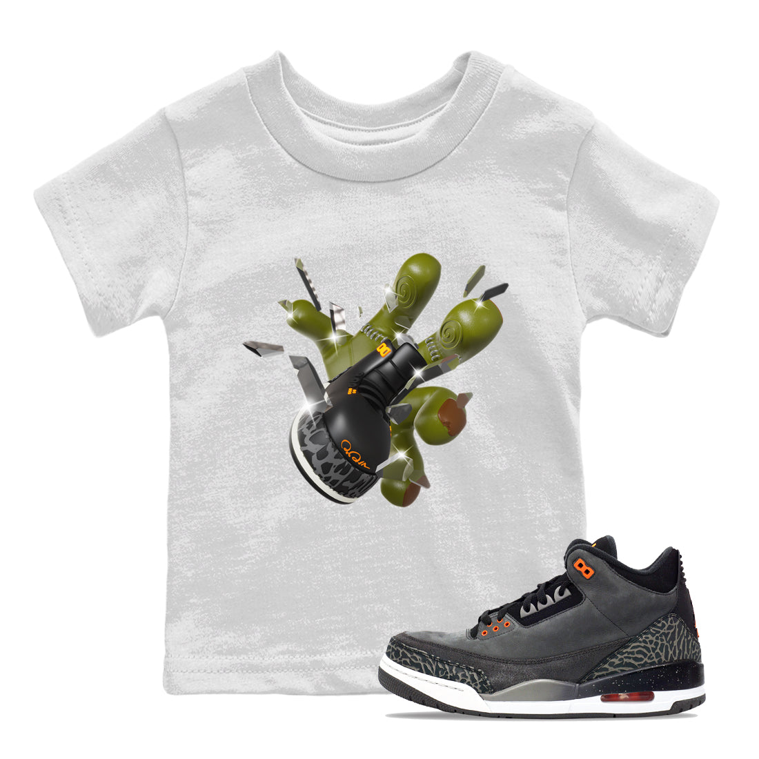 Air Jordan 3 Fear shirt to match jordans Got Em Zombie Hand sneaker tees halloween dress AJ3 Fear Drip Gear Zone Baby Toddler White 1 T-Shirt