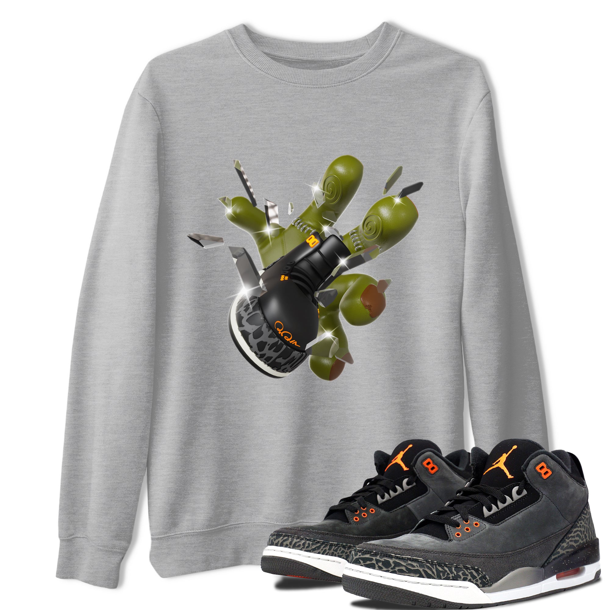 Air Jordan 3 Fear shirt to match jordans Got Em Zombie Hand sneaker tees halloween dress AJ3 Fear Drip Gear Zone Unisex Heather Grey 1 T-Shirt