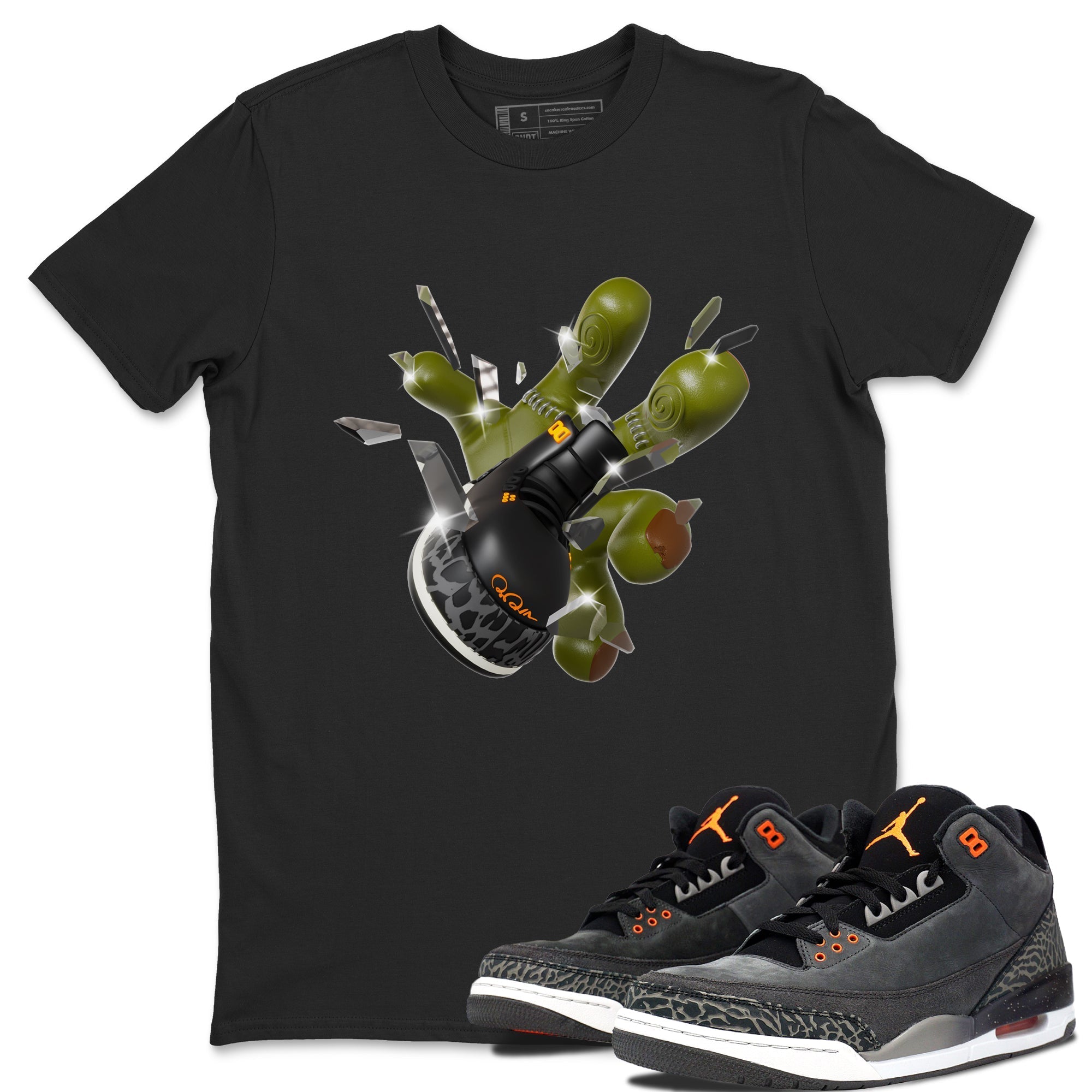 Air Jordan 3 Fear shirt to match jordans Got Em Zombie Hand sneaker tees halloween dress AJ3 Fear Drip Gear Zone Unisex Black 1 T-Shirt