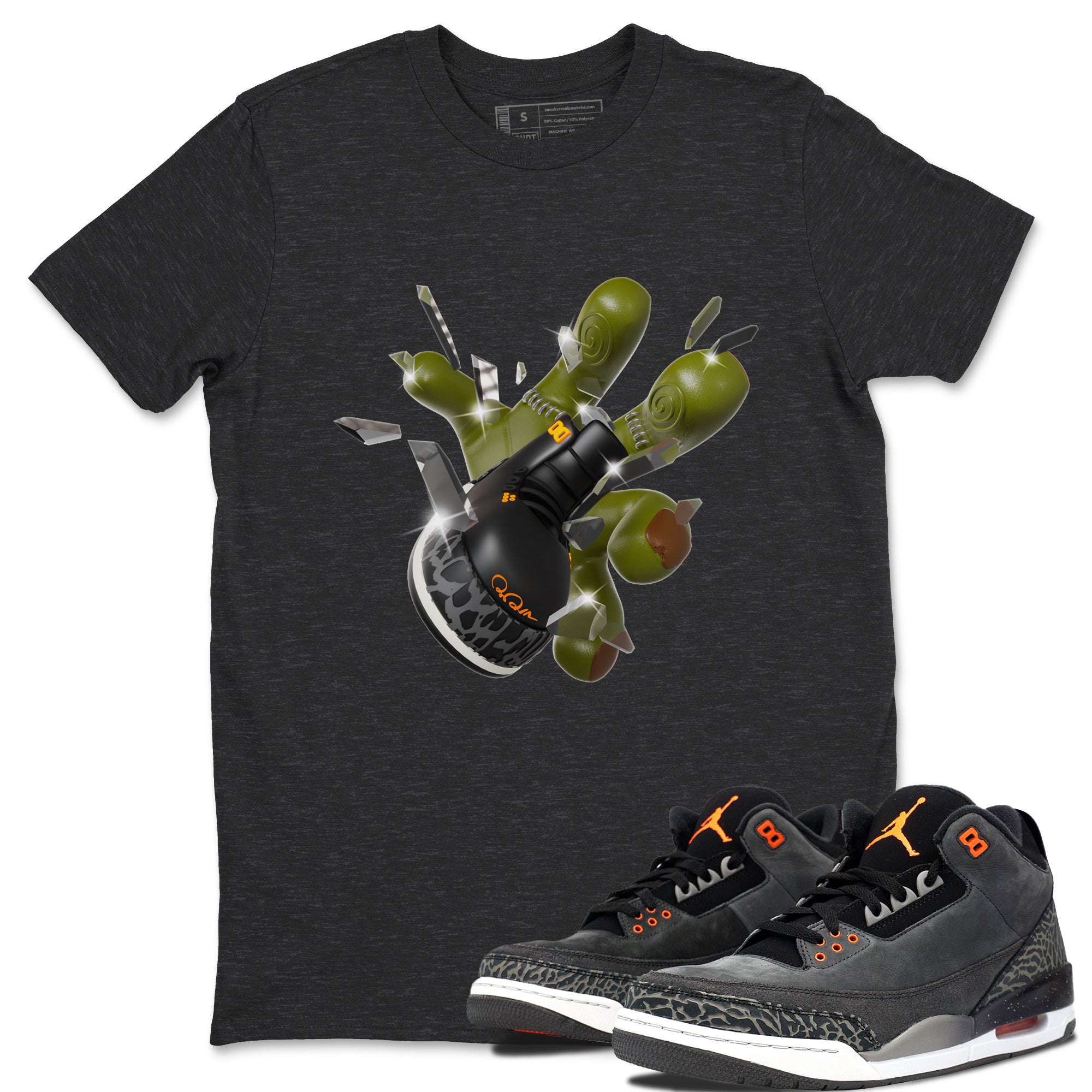 Air Jordan 3 Fear shirt to match jordans Got Em Zombie Hand sneaker tees halloween dress AJ3 Fear Drip Gear Zone Unisex Charcoal Heather 1 T-Shirt