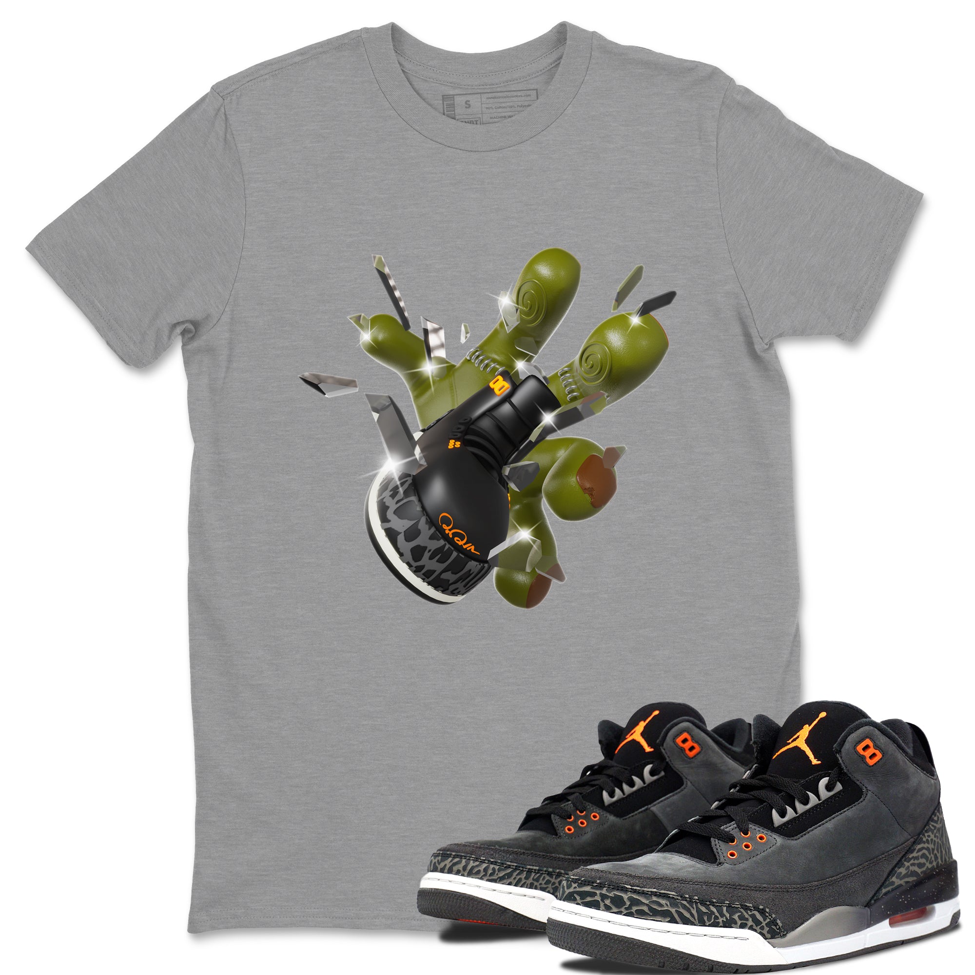 Air Jordan 3 Fear shirt to match jordans Got Em Zombie Hand sneaker tees halloween dress AJ3 Fear Drip Gear Zone Unisex Heather Grey 1 T-Shirt