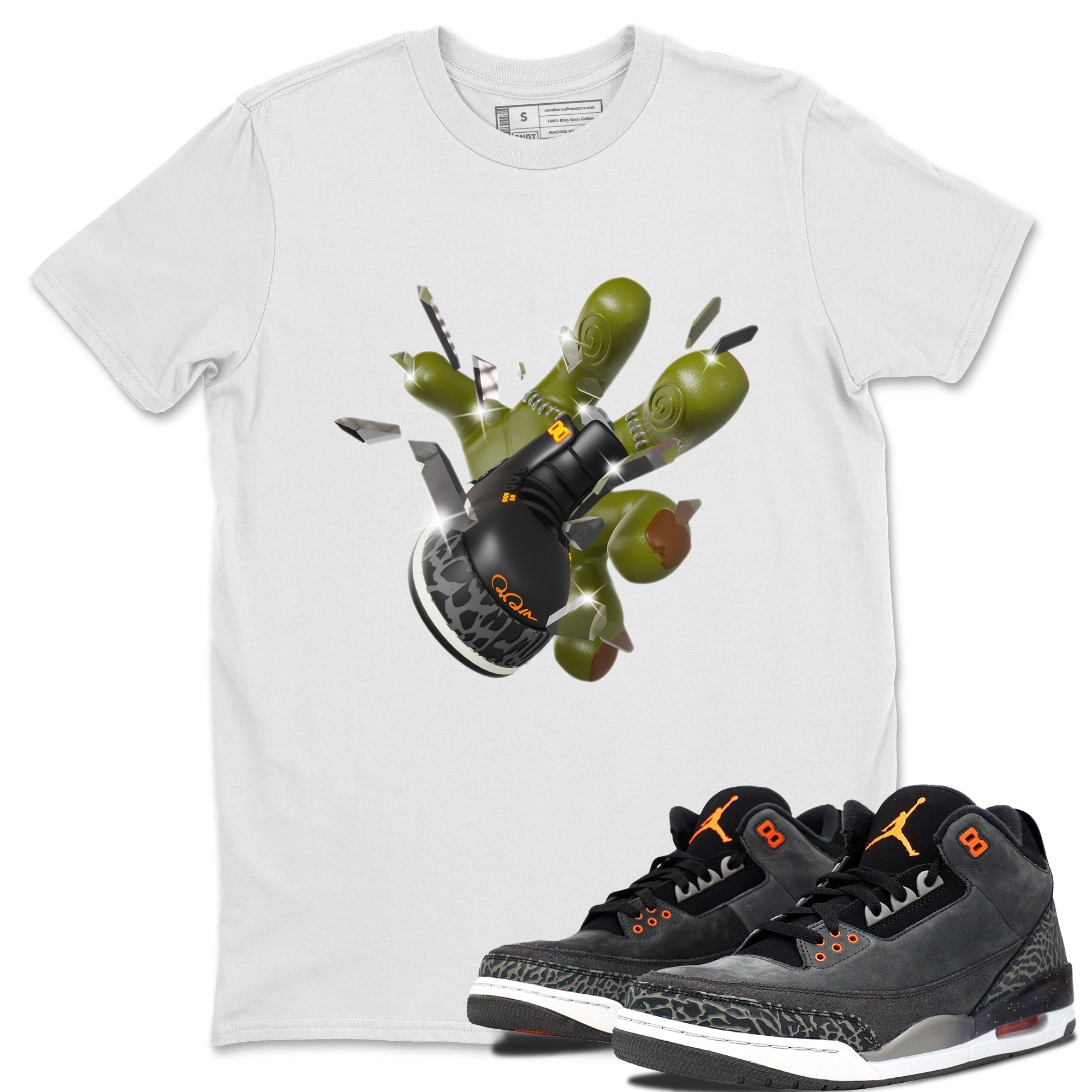 Air Jordan 3 Fear shirt to match jordans Got Em Zombie Hand sneaker tees halloween dress AJ3 Fear Drip Gear Zone Unisex White 1 T-Shirt