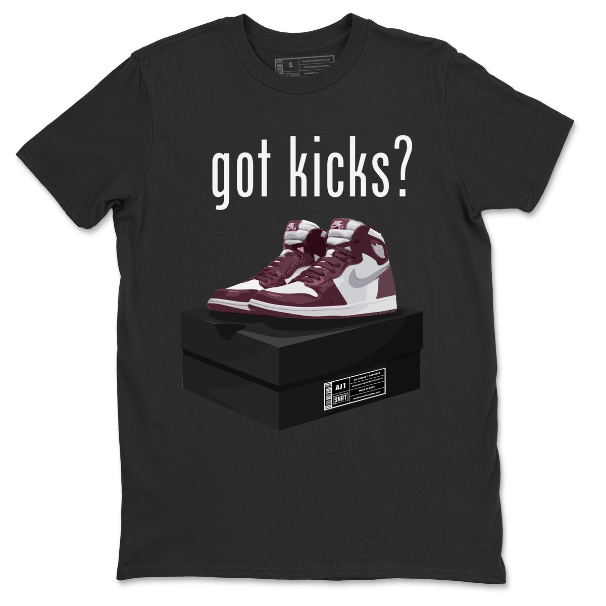 Jordan 1 Bordeaux Sneaker Matching T-Shirt Got Kicks Sneaker Tees Jordan 1 Bordeaux Sneaker Release Tees Crew Neck Tees
