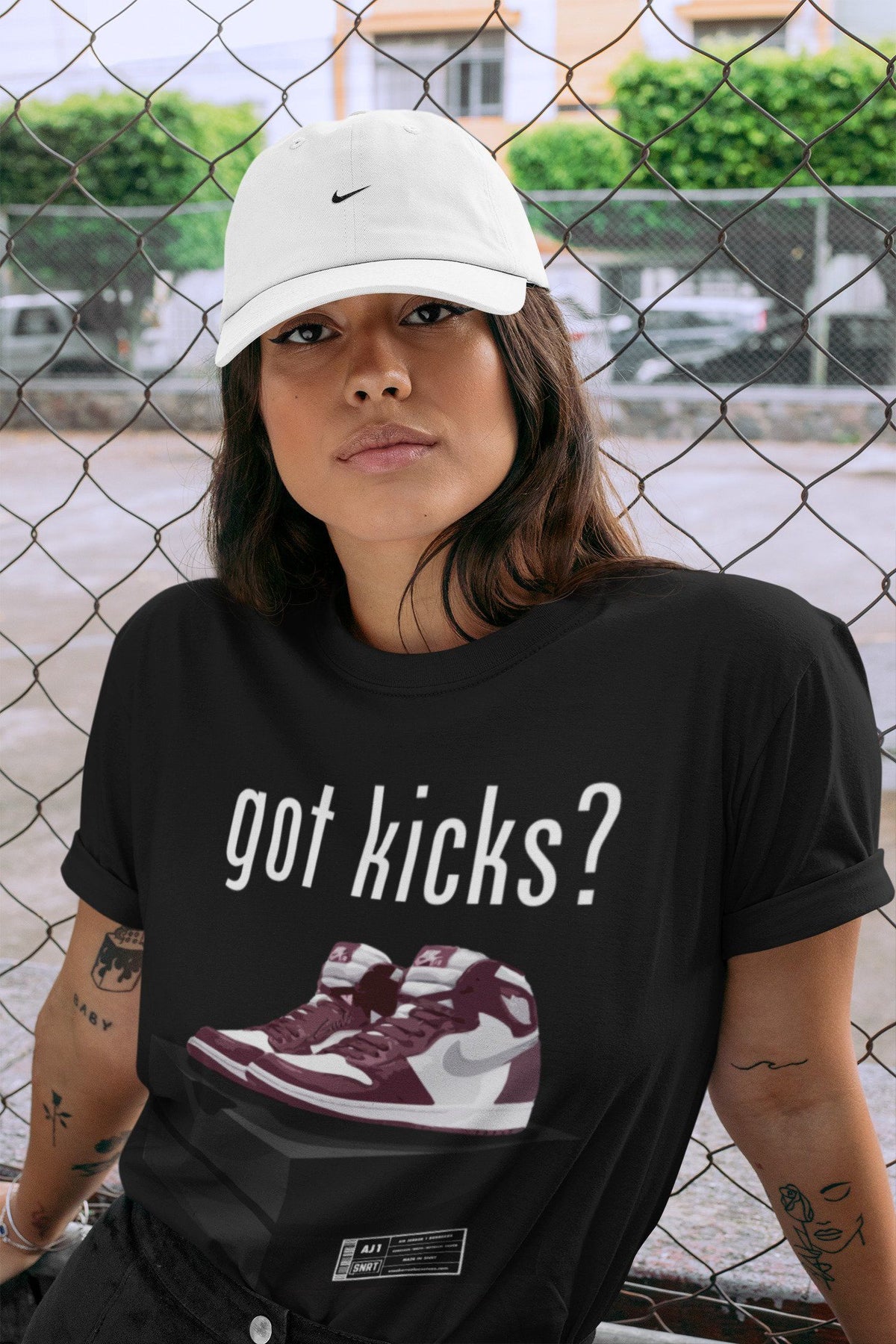 Jordan 1 Bordeaux Sneaker Matching T-Shirt Got Kicks Sneaker Tees Jordan 1 Bordeaux Sneaker Release Tees Crew Neck Tees