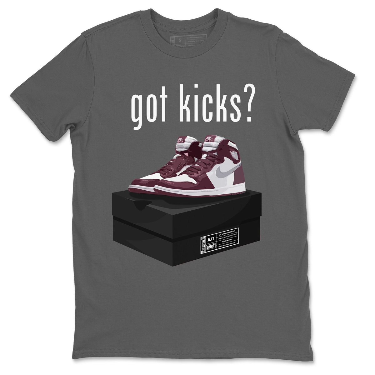 Jordan 1 Bordeaux Sneaker Matching T-Shirt Got Kicks Sneaker Tees Jordan 1 Bordeaux Sneaker Release Tees Crew Neck Tees