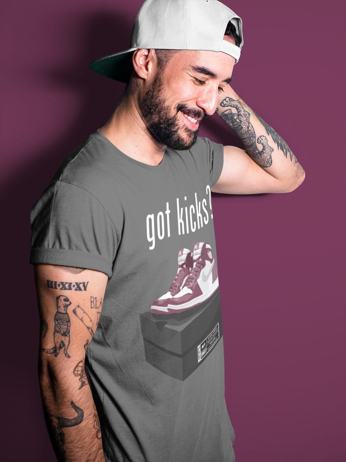 Jordan 1 Bordeaux Sneaker Matching T-Shirt Got Kicks Sneaker Tees Jordan 1 Bordeaux Sneaker Release Tees Crew Neck Tees