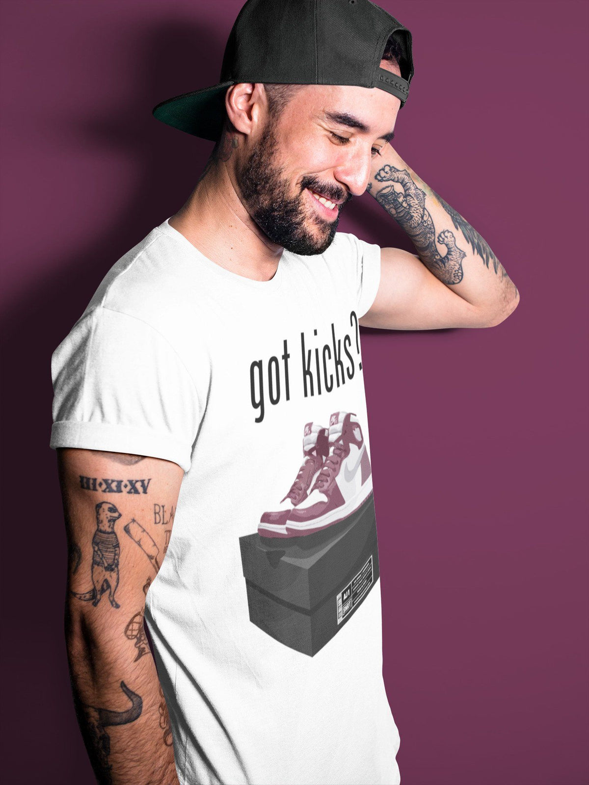 Jordan 1 Bordeaux Sneaker Matching T-Shirt Got Kicks Sneaker Tees Jordan 1 Bordeaux Sneaker Release Tees Crew Neck Tees