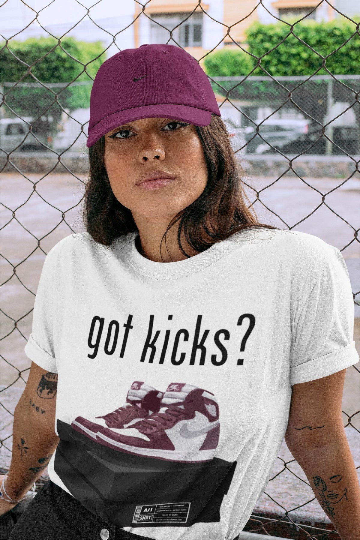 Jordan 1 Bordeaux Sneaker Matching T-Shirt Got Kicks Sneaker Tees Jordan 1 Bordeaux Sneaker Release Tees Crew Neck Tees