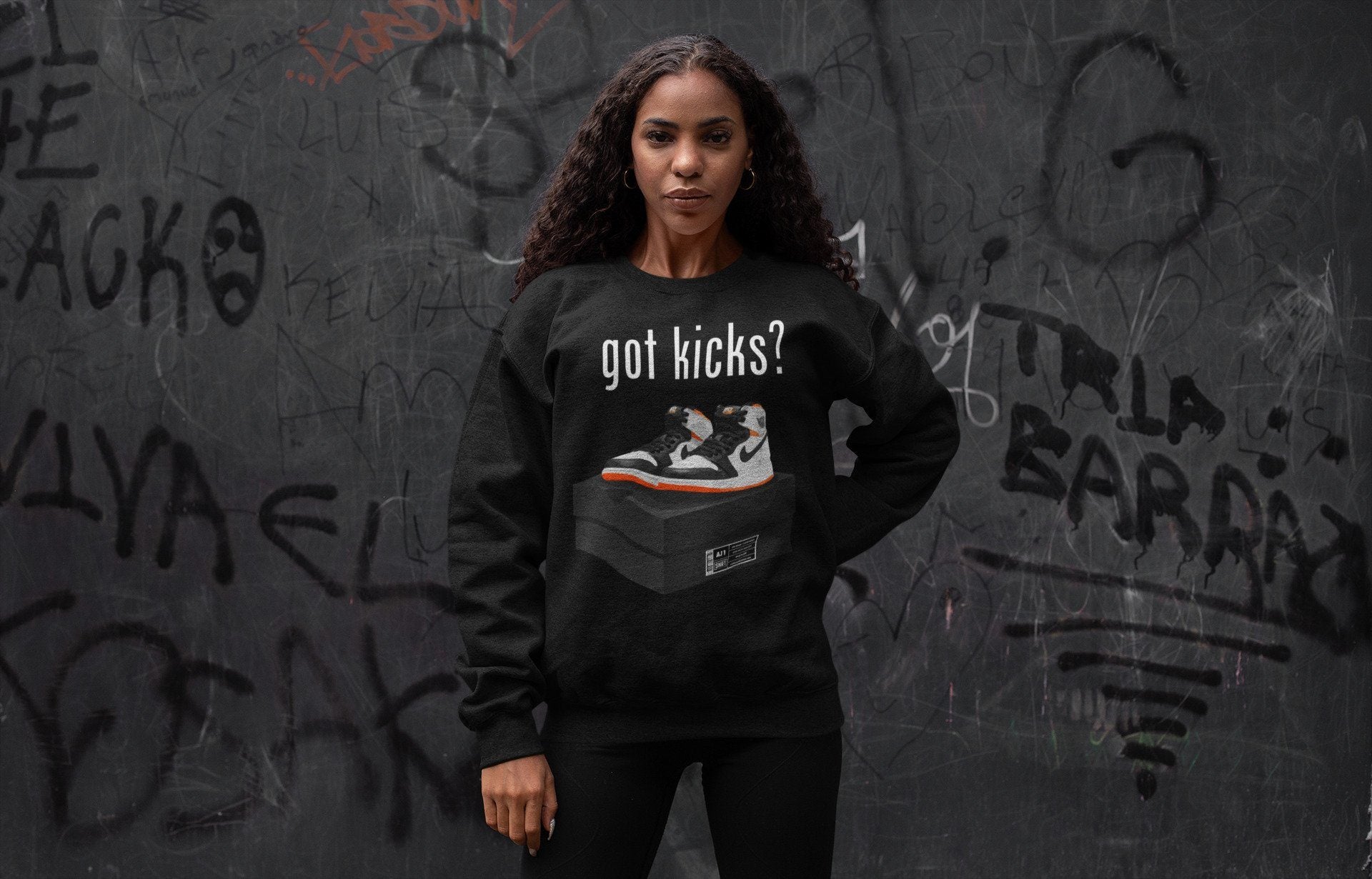 Jordan 1 Electro Orange Sneaker Matching T-Shirt Got Kicks Sneaker Tees Jordan 1 Electro Orange Sneaker Release Tees Crew Neck Tees