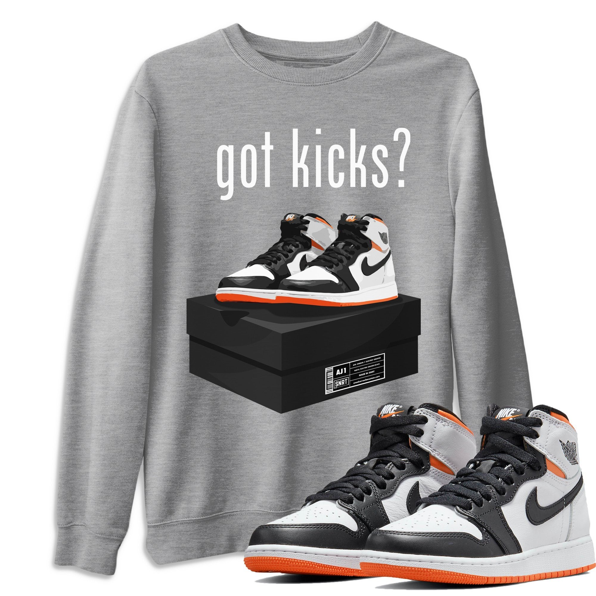 Jordan 1 Electro Orange Sneaker Matching T-Shirt Got Kicks Sneaker Tees Jordan 1 Electro Orange Sneaker Release Tees Crew Neck Tees