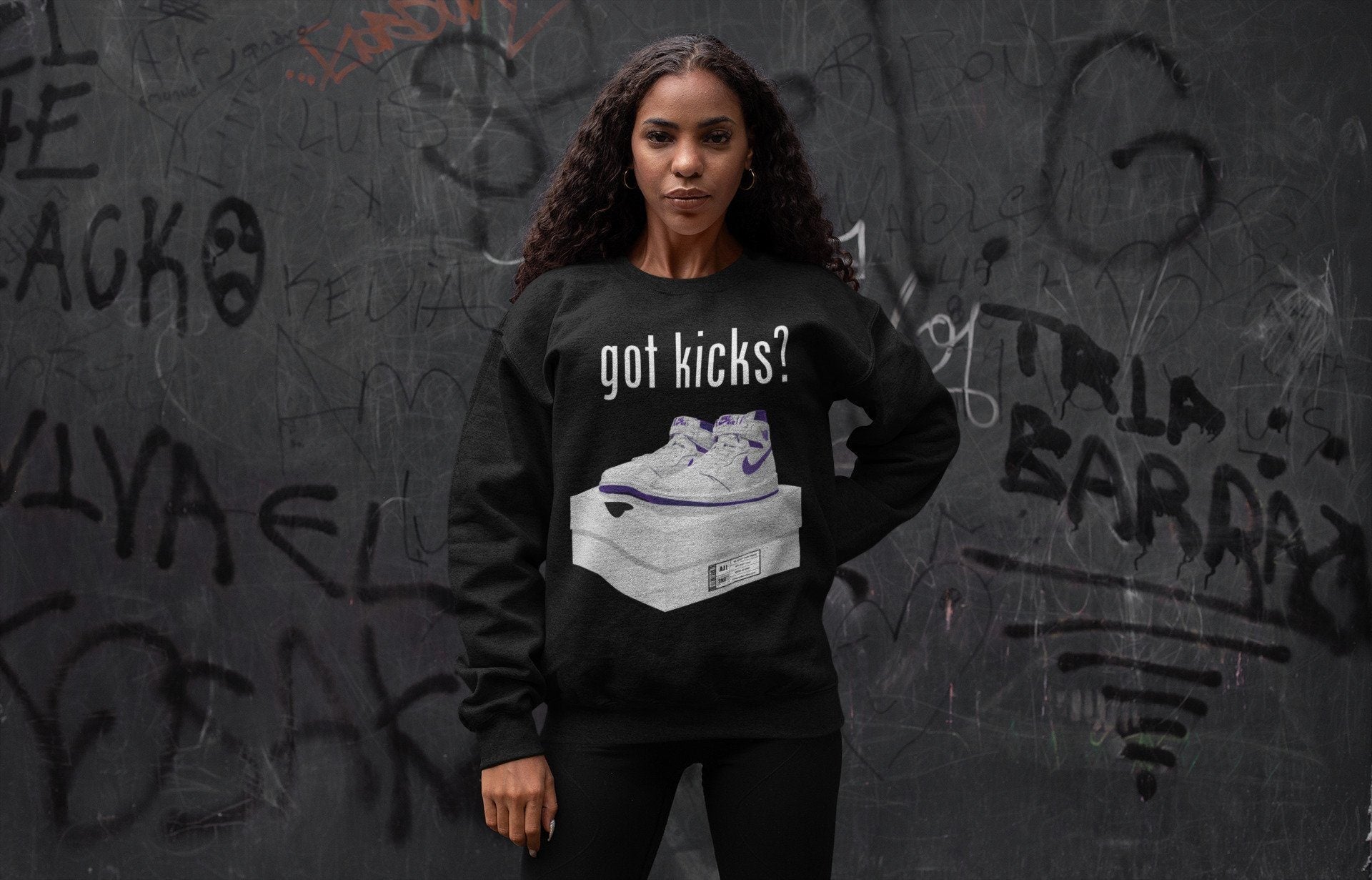 Jordan 1 WMNS Court Purple Shirt To Match Jordans Got Kicks Sneaker Tees Jordan 1 WMNS Court Purple Drip Gear Zone Sneaker Matching Clothing Unisex Shirts