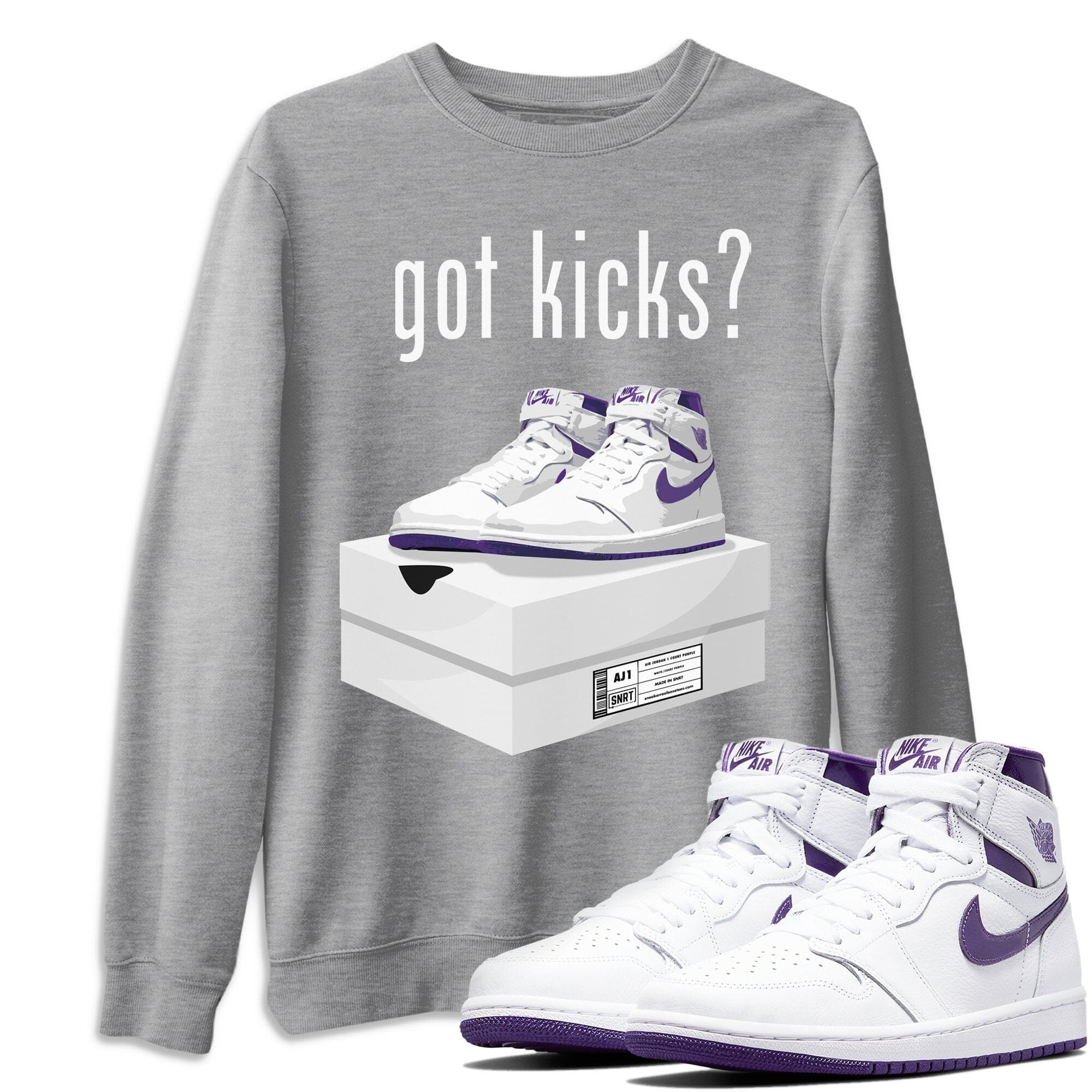 Jordan 1 WMNS Court Purple Shirt To Match Jordans Got Kicks Sneaker Tees Jordan 1 WMNS Court Purple Drip Gear Zone Sneaker Matching Clothing Unisex Shirts