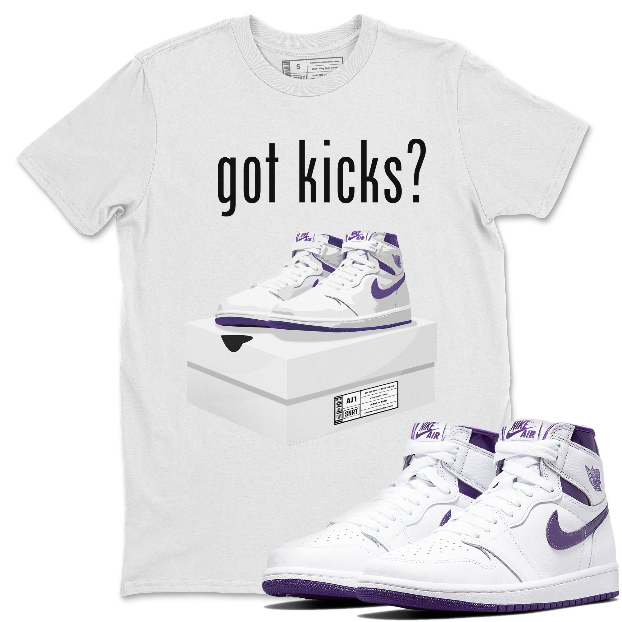 Jordan 1 WMNS Court Purple Shirt To Match Jordans Got Kicks Sneaker Tees Jordan 1 WMNS Court Purple Drip Gear Zone Sneaker Matching Clothing Unisex Shirts