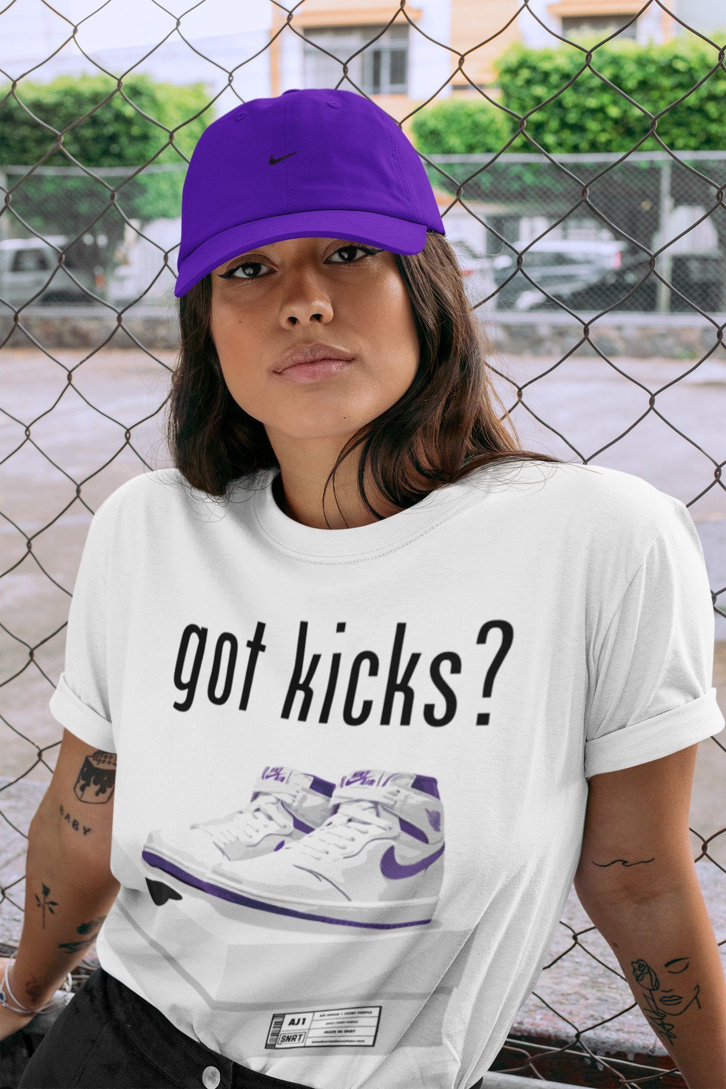 Jordan 1 WMNS Court Purple Shirt To Match Jordans Got Kicks Sneaker Tees Jordan 1 WMNS Court Purple Drip Gear Zone Sneaker Matching Clothing Unisex Shirts