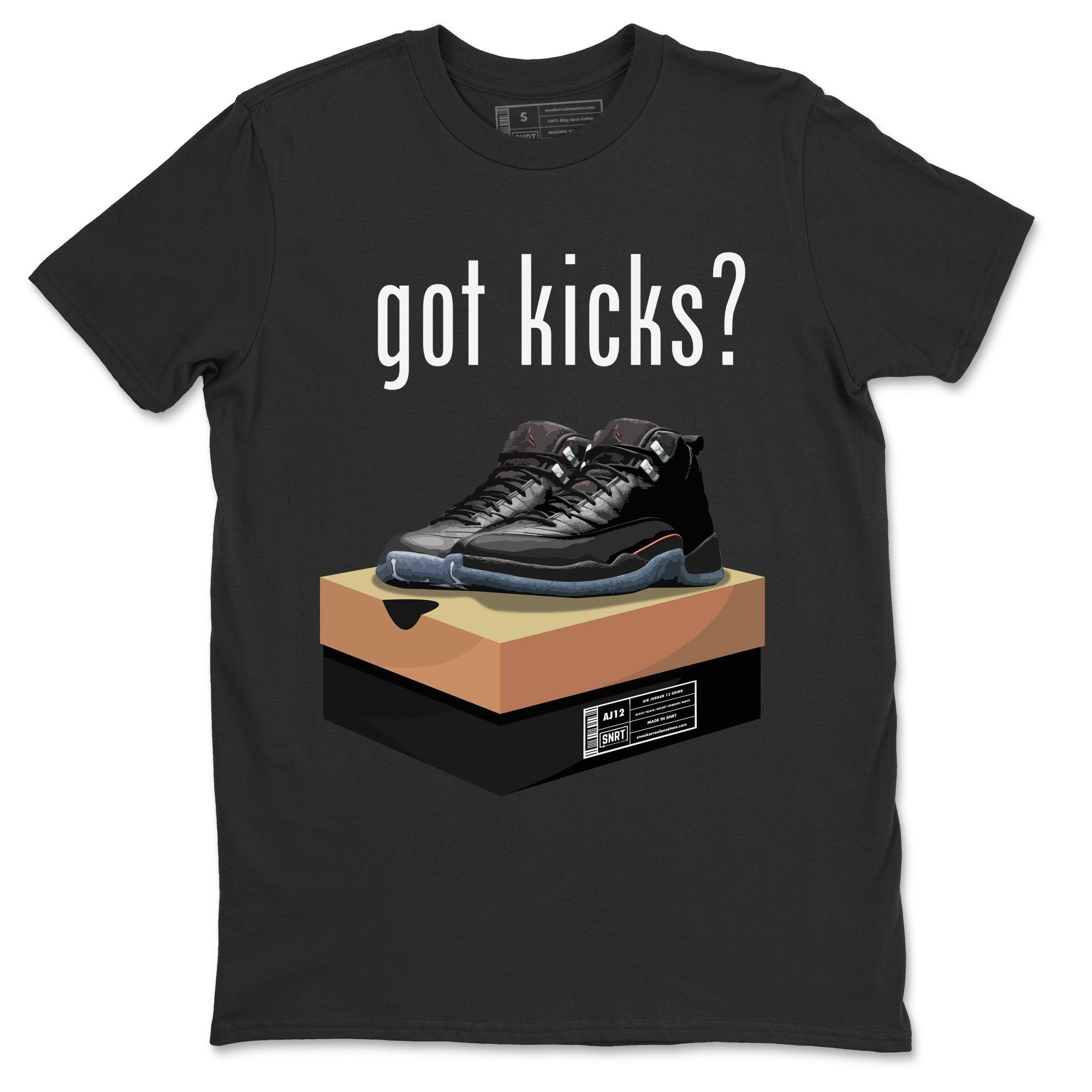 Jordan 12 Grind Sneaker Matching T-Shirt Got Kicks Sneaker Tees Jordan 12 Grind Sneaker Release Tees Crew Neck Tees