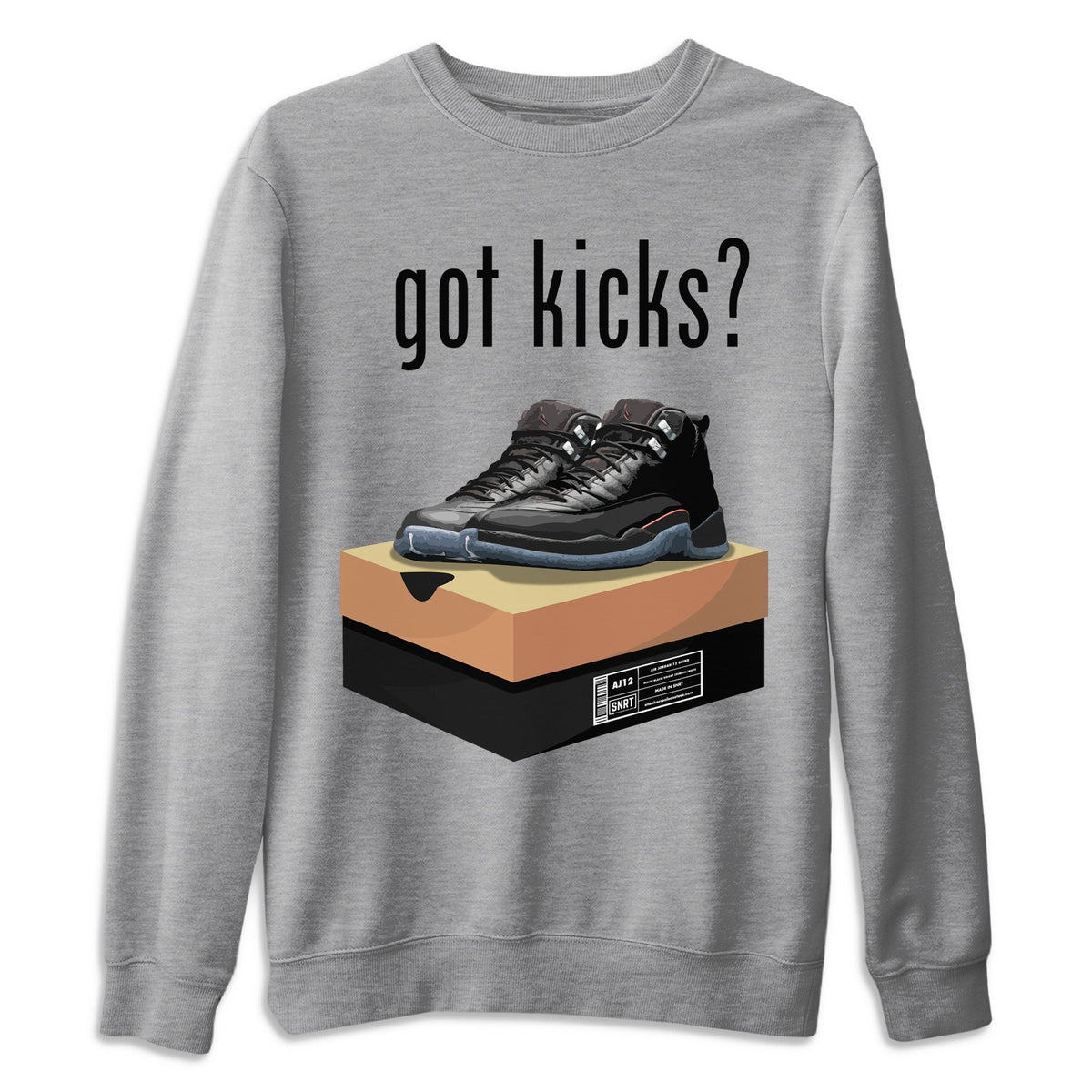 Jordan 12 Grind Sneaker Matching T-Shirt Got Kicks Sneaker Tees Jordan 12 Grind Sneaker Release Tees Crew Neck Tees