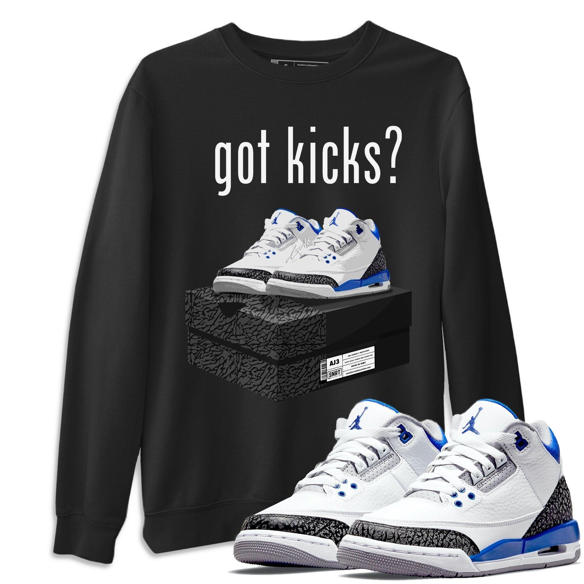 Jordan 3 Racer Blue Shirt To Match Jordans Got Kicks Sneaker Tees Jordan 3 Racer Blue Drip Gear Zone Sneaker Matching Clothing Unisex Shirts