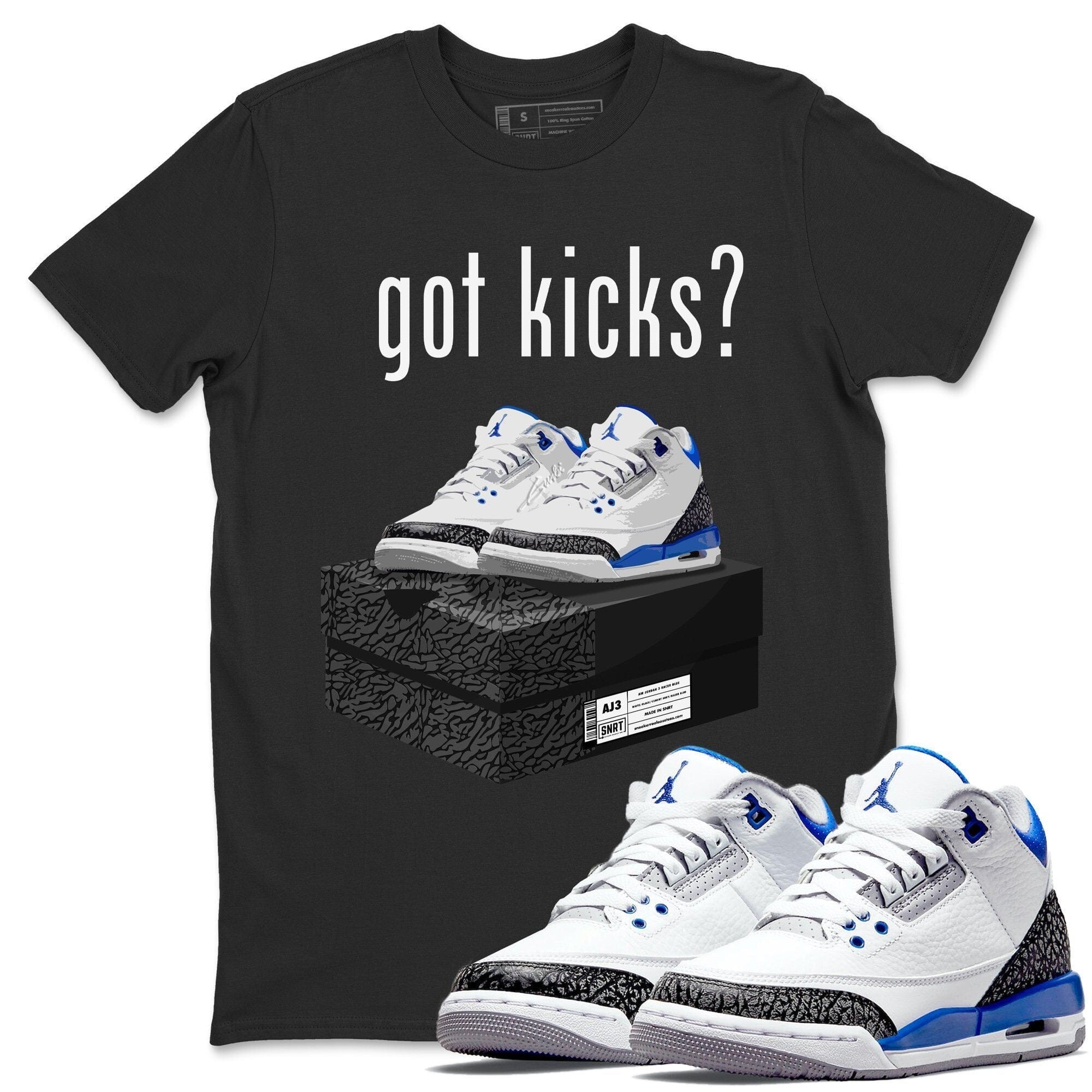 Jordan 3 Racer Blue Shirt To Match Jordans Got Kicks Sneaker Tees Jordan 3 Racer Blue Drip Gear Zone Sneaker Matching Clothing Unisex Shirts