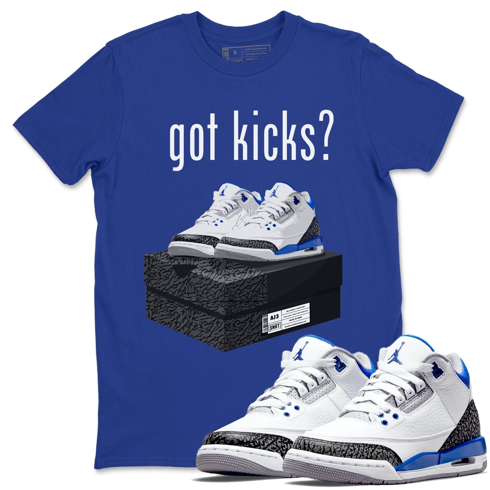Jordan 3 Racer Blue Shirt To Match Jordans Got Kicks Sneaker Tees Jordan 3 Racer Blue Drip Gear Zone Sneaker Matching Clothing Unisex Shirts