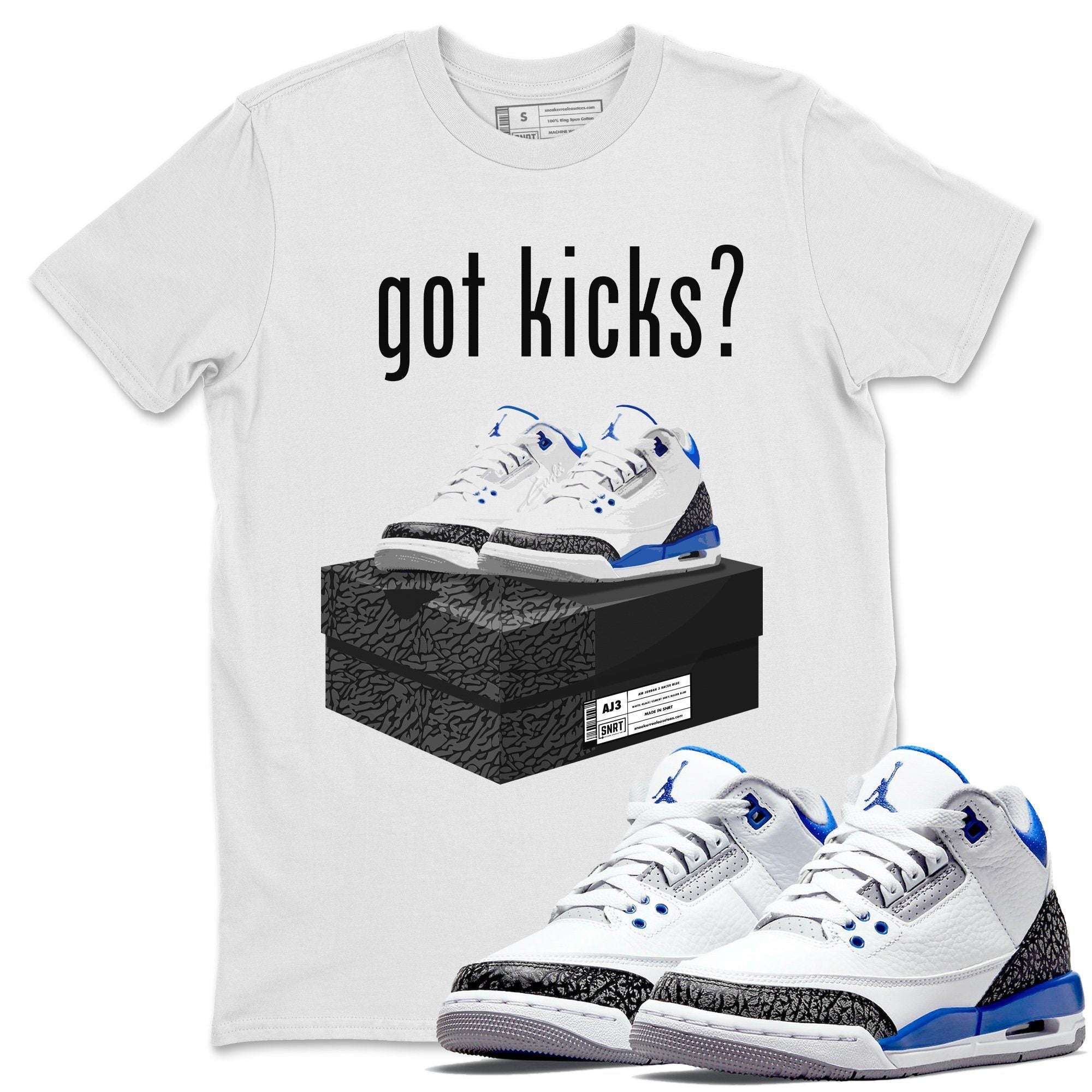 Jordan 3 Racer Blue Shirt To Match Jordans Got Kicks Sneaker Tees Jordan 3 Racer Blue Drip Gear Zone Sneaker Matching Clothing Unisex Shirts