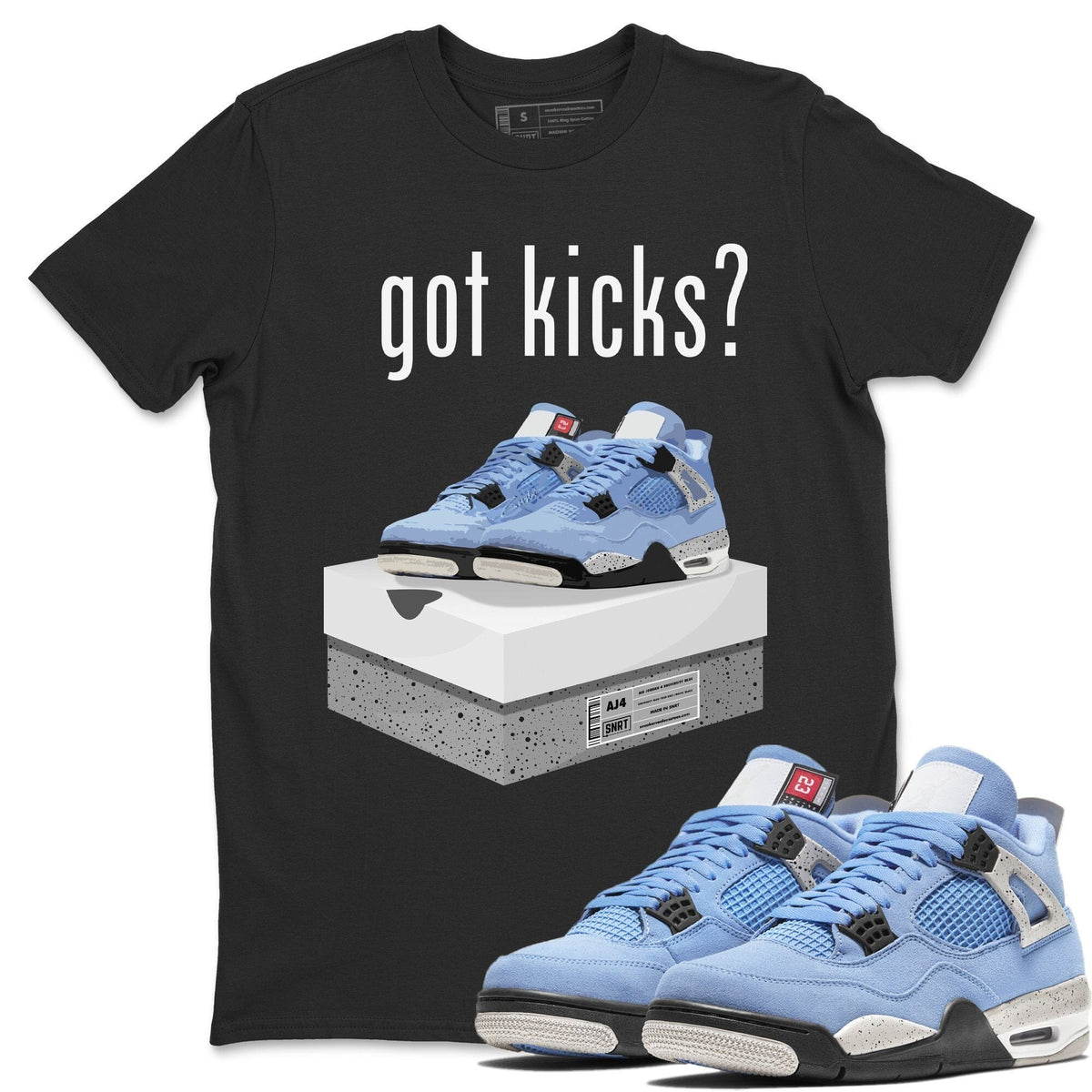 Jordan 4 University Blue Shirt To Match Jordans Got Kicks Sneaker Tees Jordan 4 University Blue Drip Gear Zone Sneaker Matching Clothing Unisex Shirts