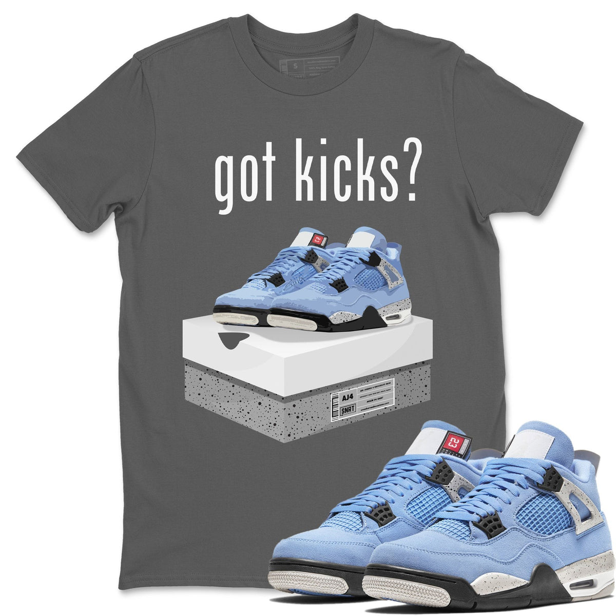 Jordan 4 University Blue Shirt To Match Jordans Got Kicks Sneaker Tees Jordan 4 University Blue Drip Gear Zone Sneaker Matching Clothing Unisex Shirts