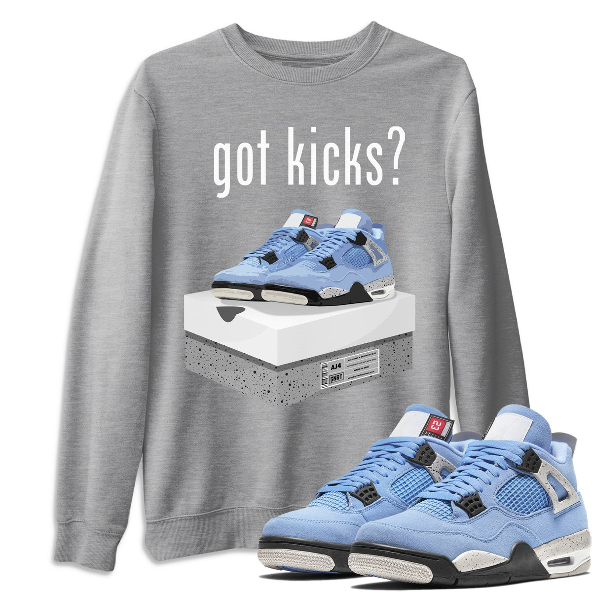 Jordan 4 University Blue Shirt To Match Jordans Got Kicks Sneaker Tees Jordan 4 University Blue Drip Gear Zone Sneaker Matching Clothing Unisex Shirts