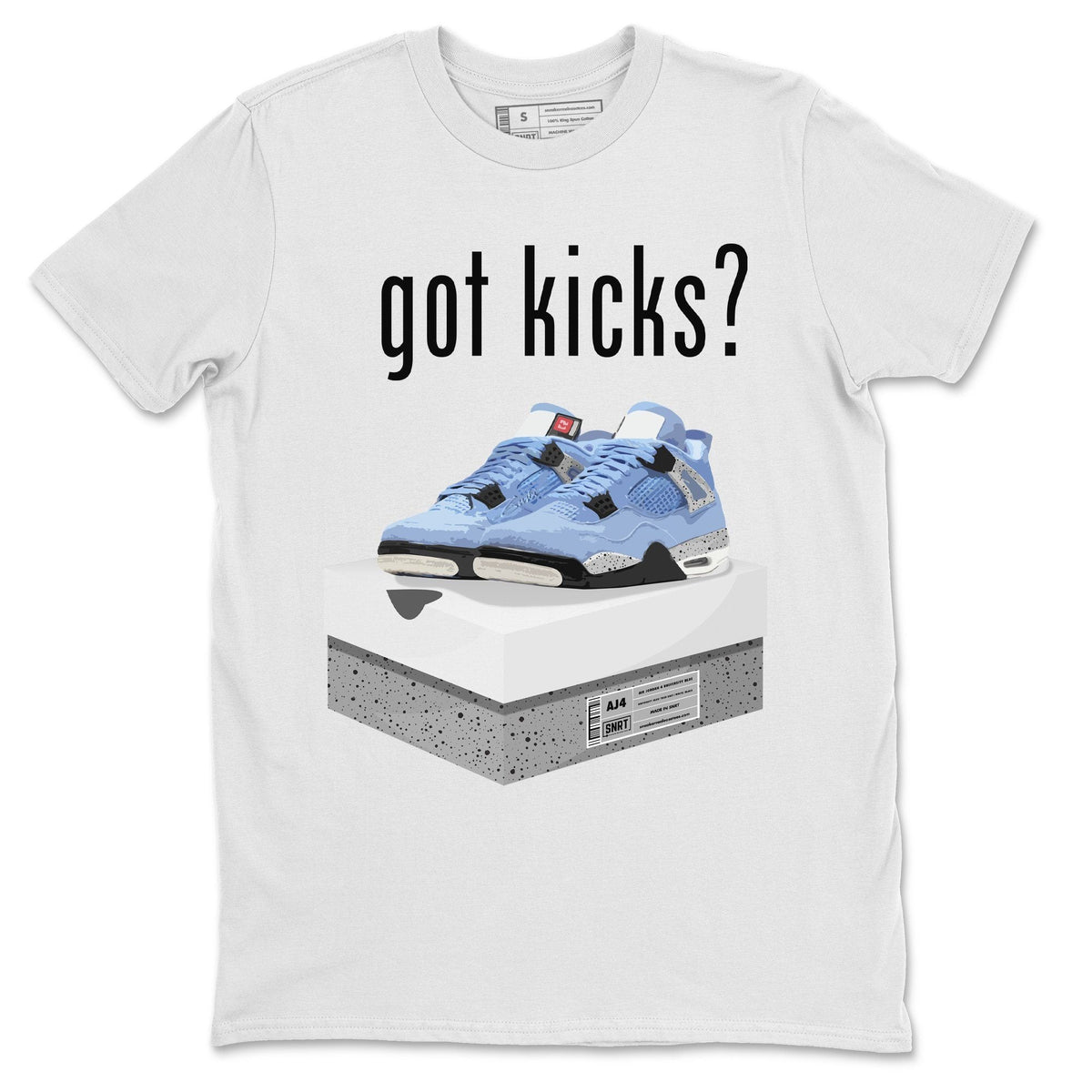 Jordan 4 University Blue Shirt To Match Jordans Got Kicks Sneaker Tees Jordan 4 University Blue Drip Gear Zone Sneaker Matching Clothing Unisex Shirts