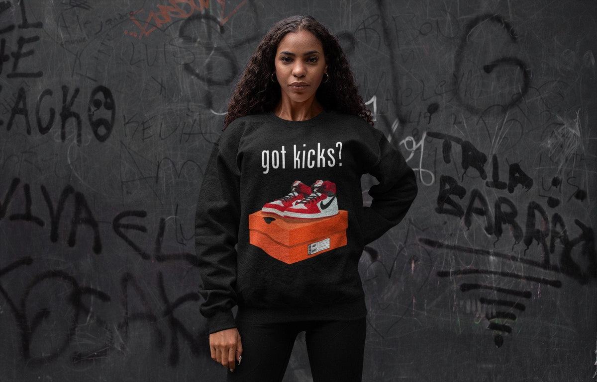 Jordan 1 Chicago Sneaker Matching T-Shirt Got Kicks Sneaker Tees Jordan 1 Chicago Sneaker Release Tees Crew Neck Tees