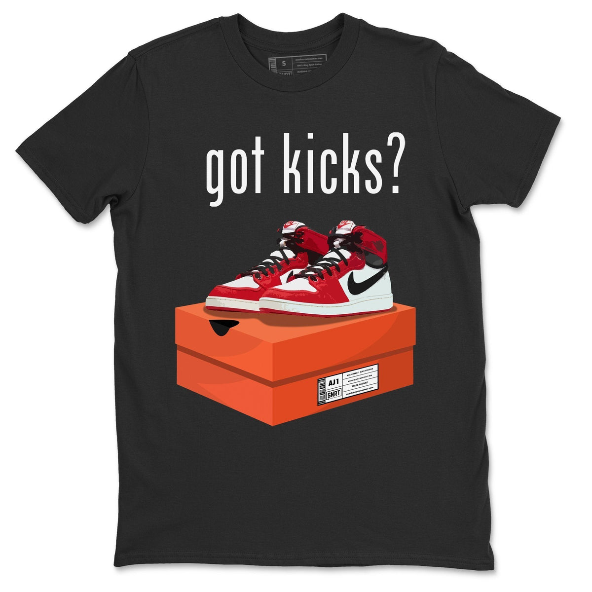 Jordan 1 Chicago Sneaker Matching T-Shirt Got Kicks Sneaker Tees Jordan 1 Chicago Sneaker Release Tees Crew Neck Tees